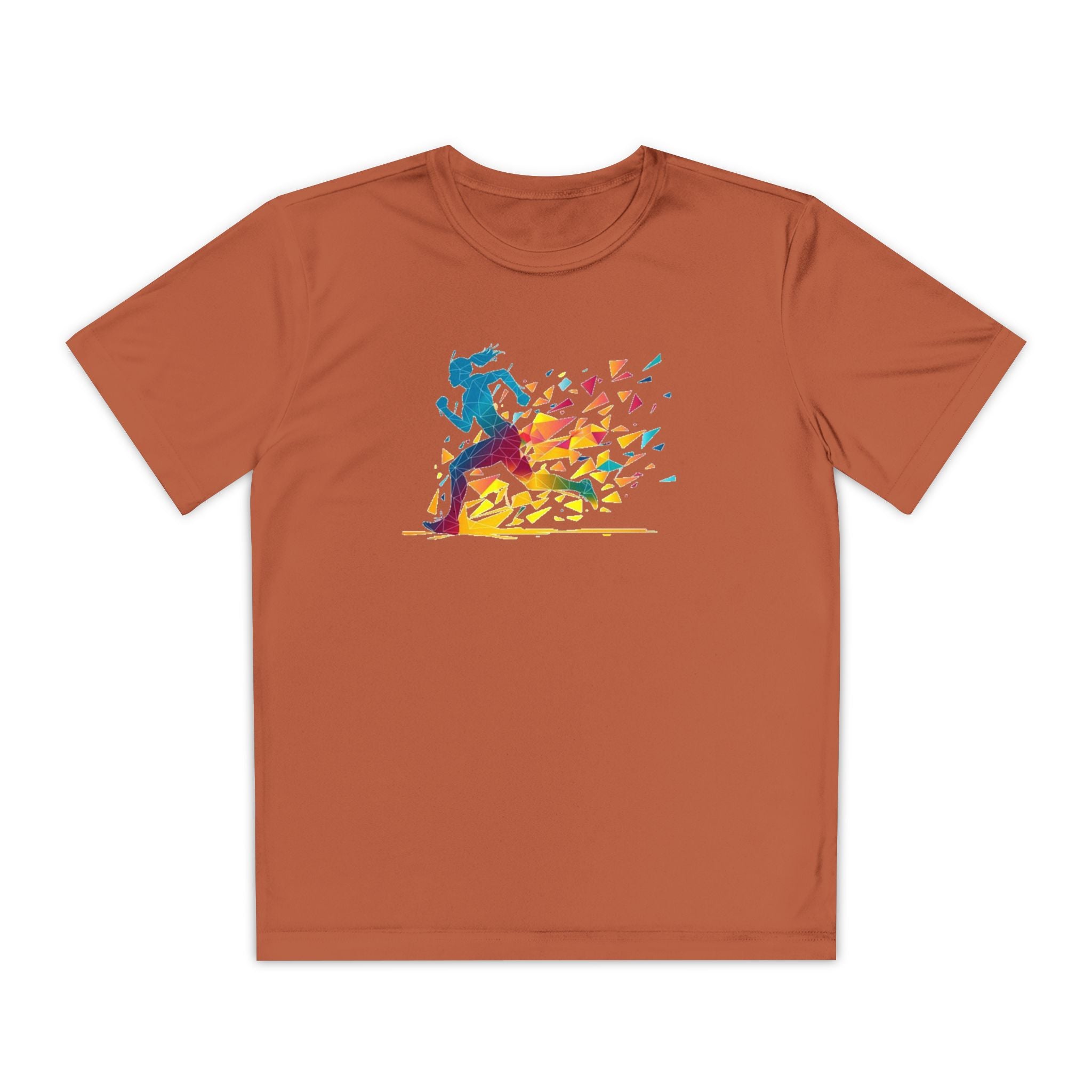 Running Youth T-Shirt Sports Graphic Tee, Cool Athletic Shirt for Kids, Perfect for Sports Events, Team Spirit