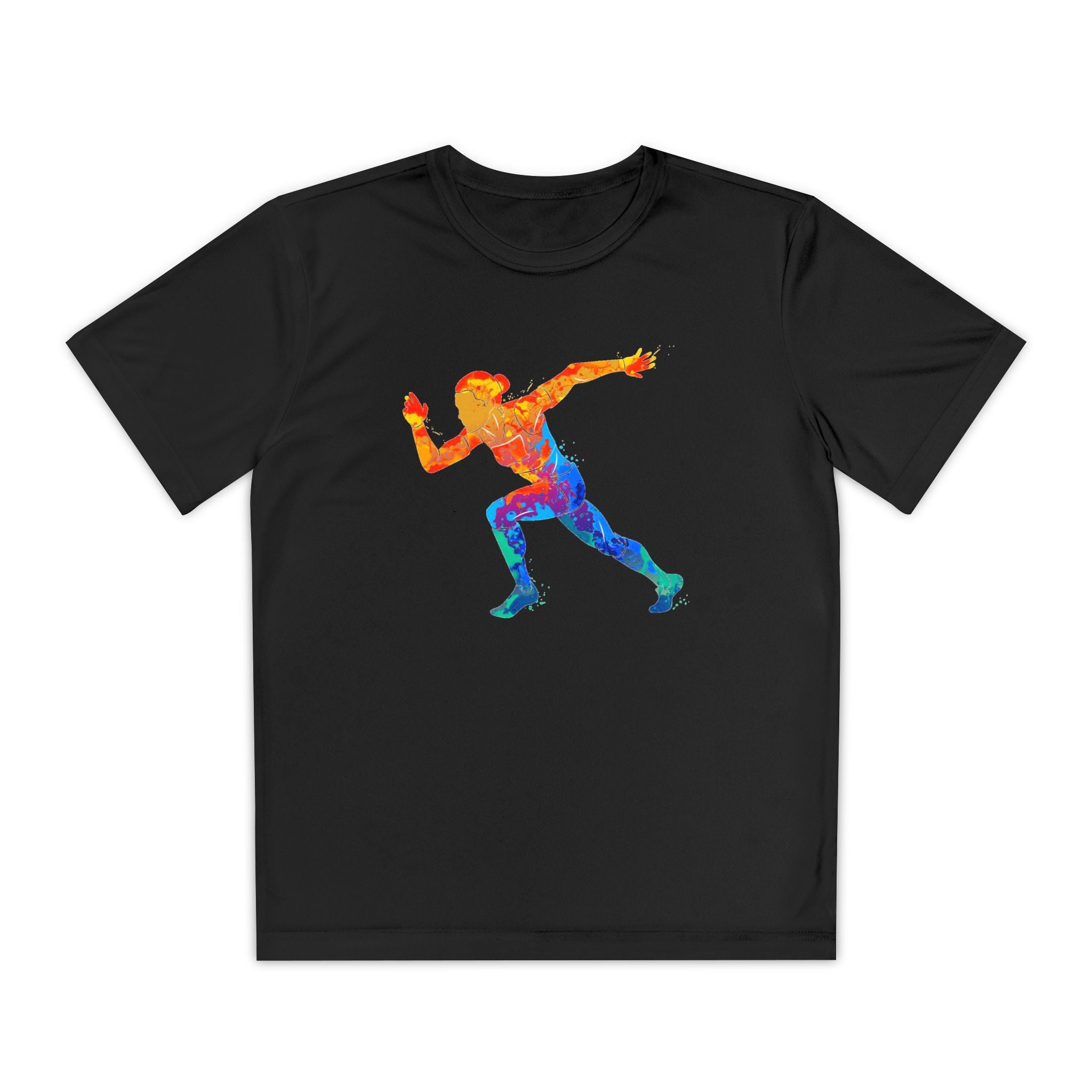 Running Youth T-Shirt Sports Graphic Tee, Cool Athletic Shirt for Kids, Perfect for Sports Events, Team Spirit