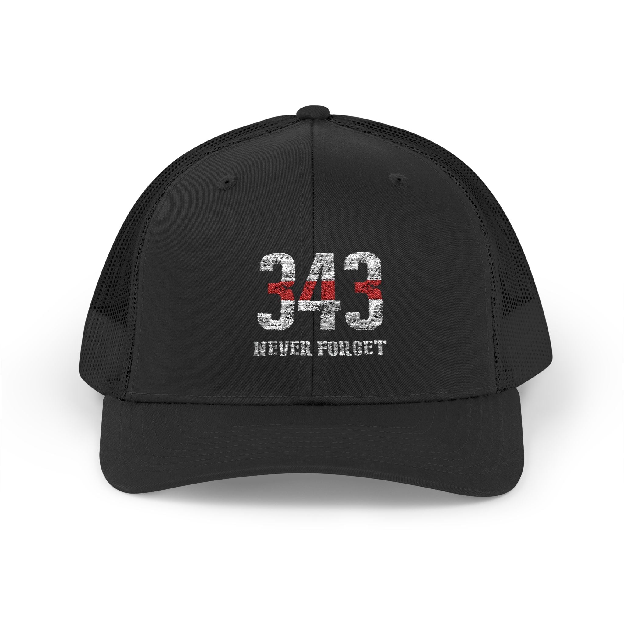 343 Firefighter Snapback Trucker Cap with Thin Red Line Design, Ideal for First Responders, Supportive Gifts, Memorials, Everyday Wear