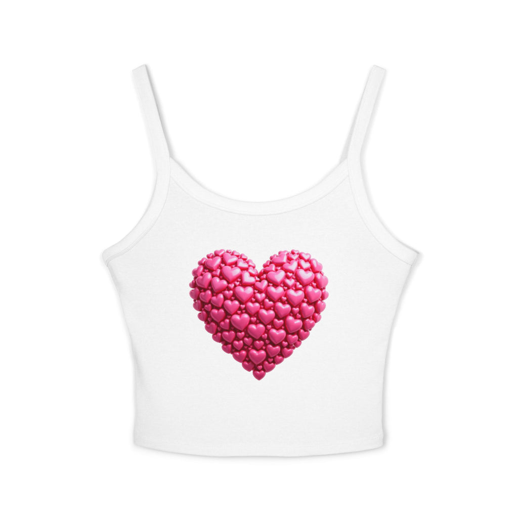 Heart Tank Top, Love Cami, Valentine's Day Shirt, Romantic Sleeveless Tee, Women's Summer Blouse, Cute Spaghetti Strap Tank