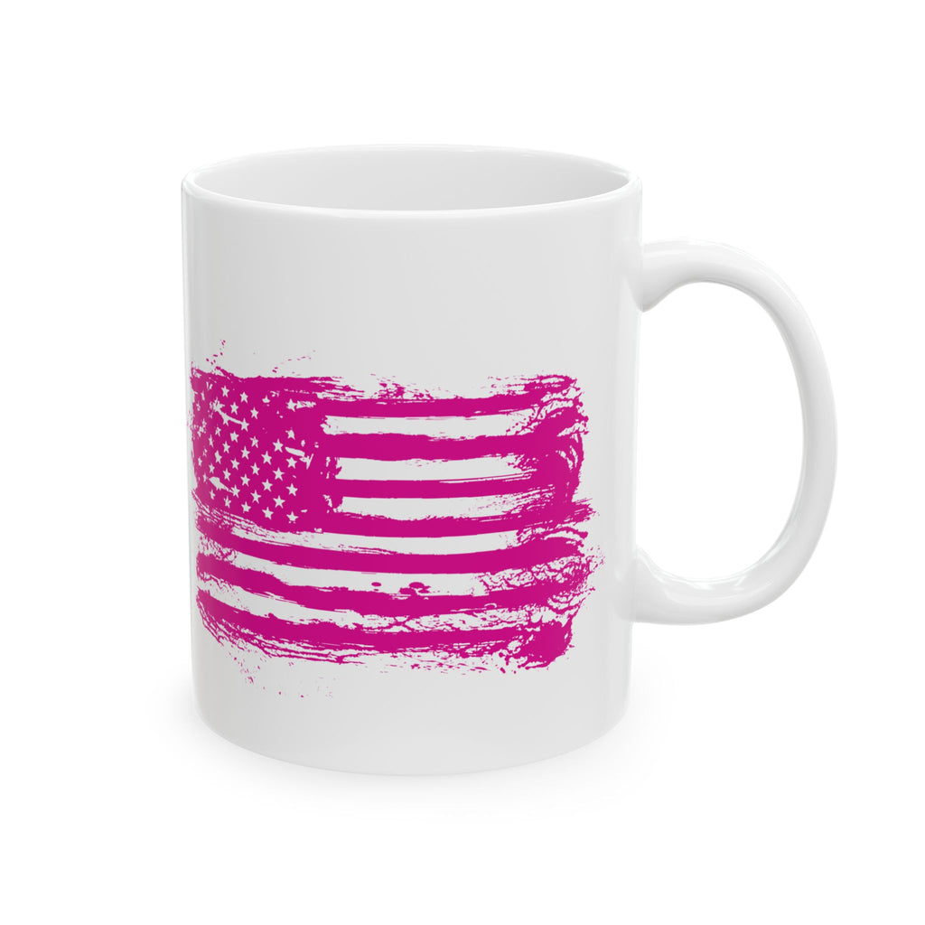USA Pink Flag Patriotic Mug