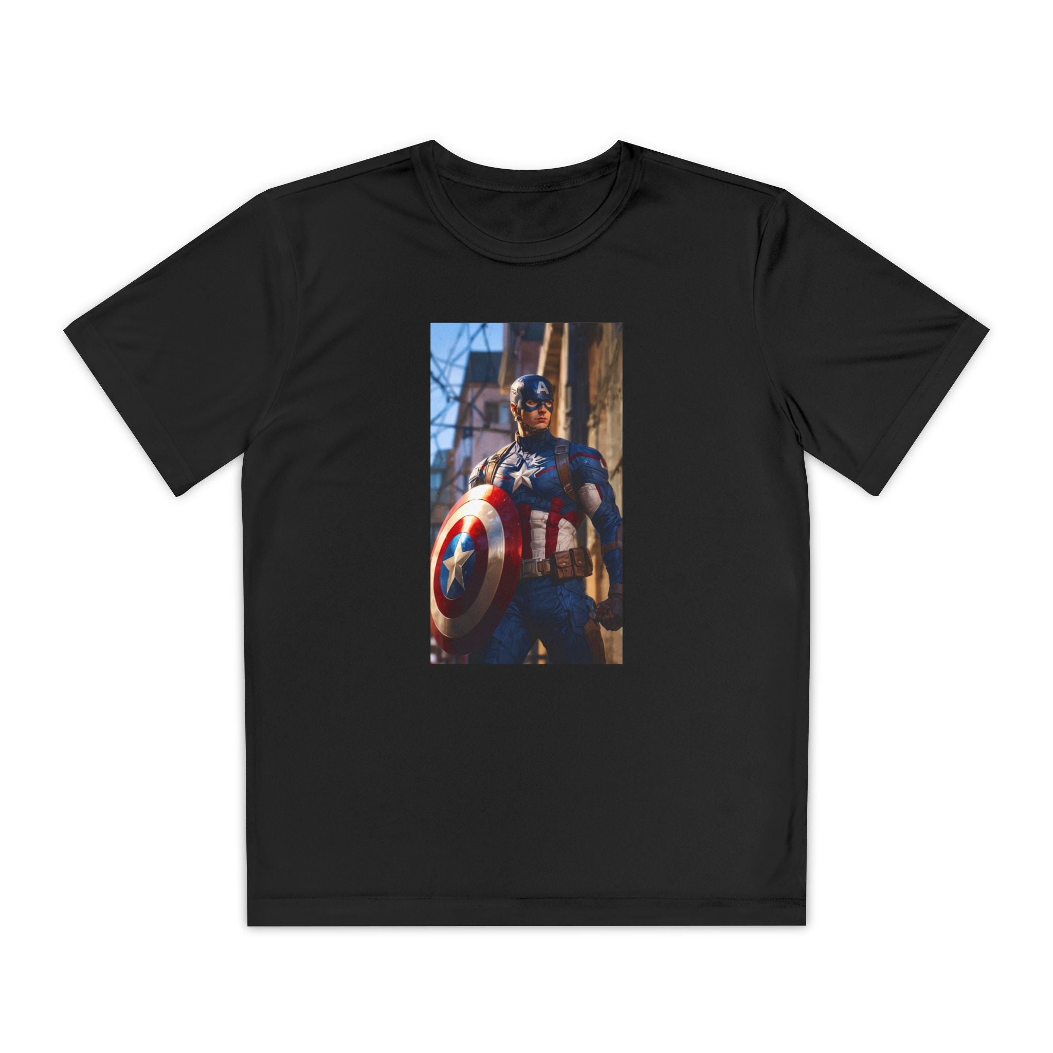 Captain America Superhero Marvel Patriotic, Kids Graphic T-Shirt, Boys Hero Top, Girls Comic Book Clothing, Birthday