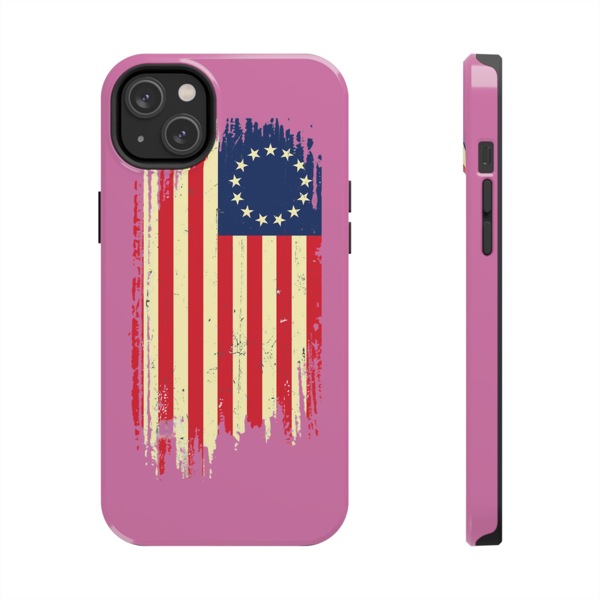 Patriotic Phone Cases with Vintage Flag Design, Tough Case for Independence Day, Memorial Day, 4th of July, Gift for Veterans, USA Pride