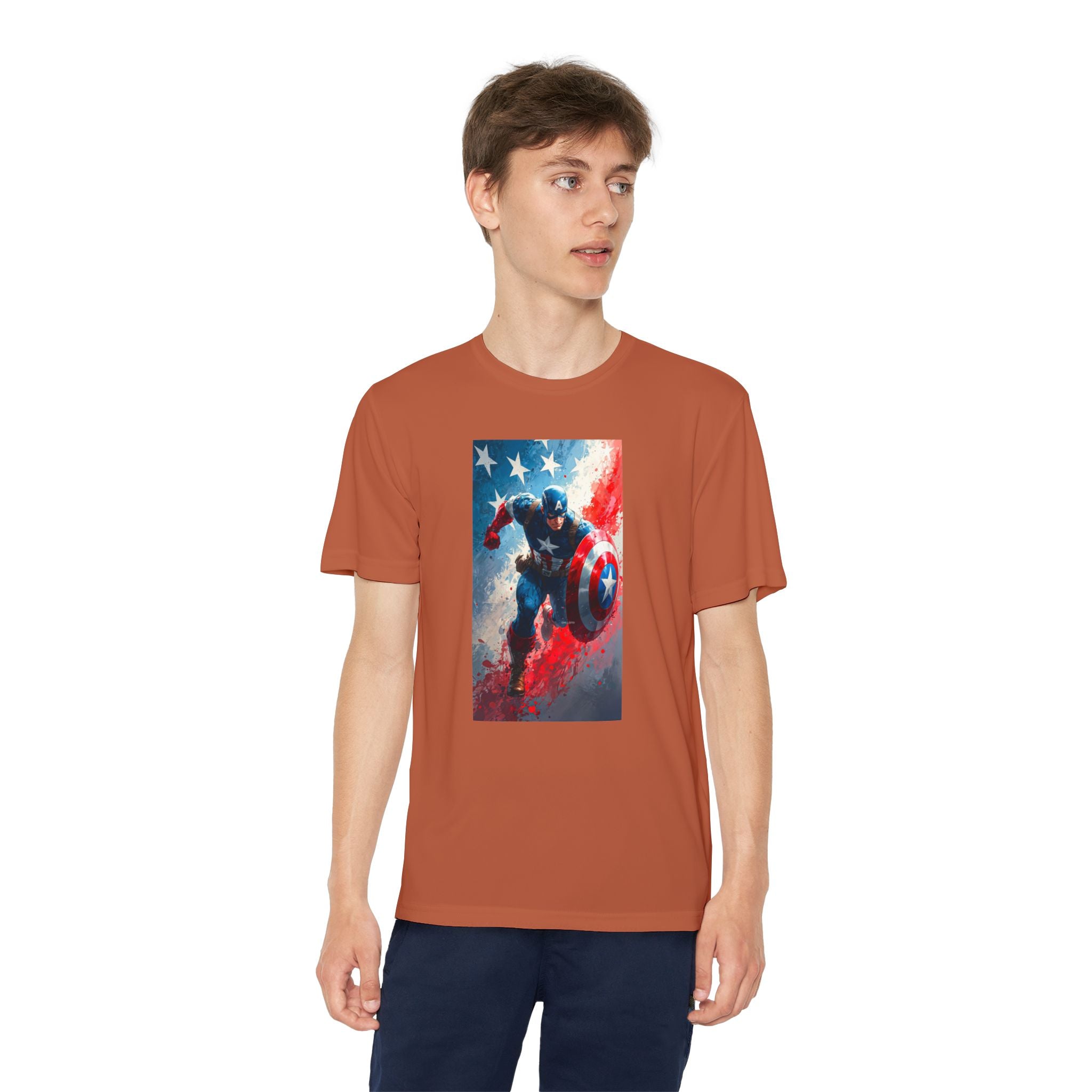 Captain America Superhero Marvel Patriotic, Kids Graphic T-Shirt, Boys Hero Top, Girls Comic Book Clothing, Birthday