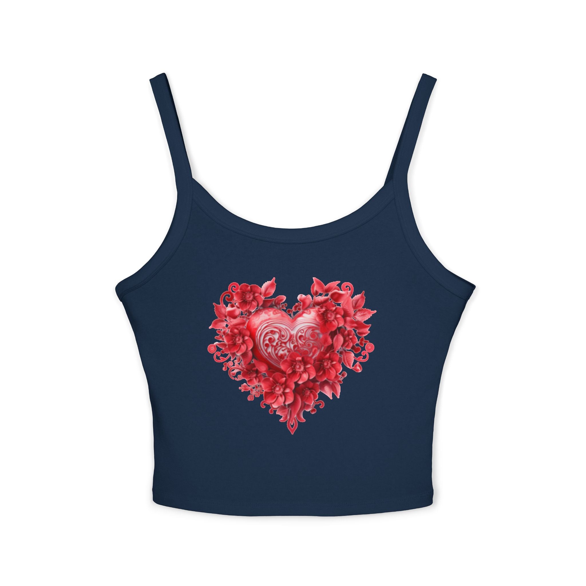 Heart Tank Top, Love Cami, Valentine's Day Shirt, Romantic Sleeveless Tee, Women's Summer Blouse, Cute Spaghetti Strap Tank