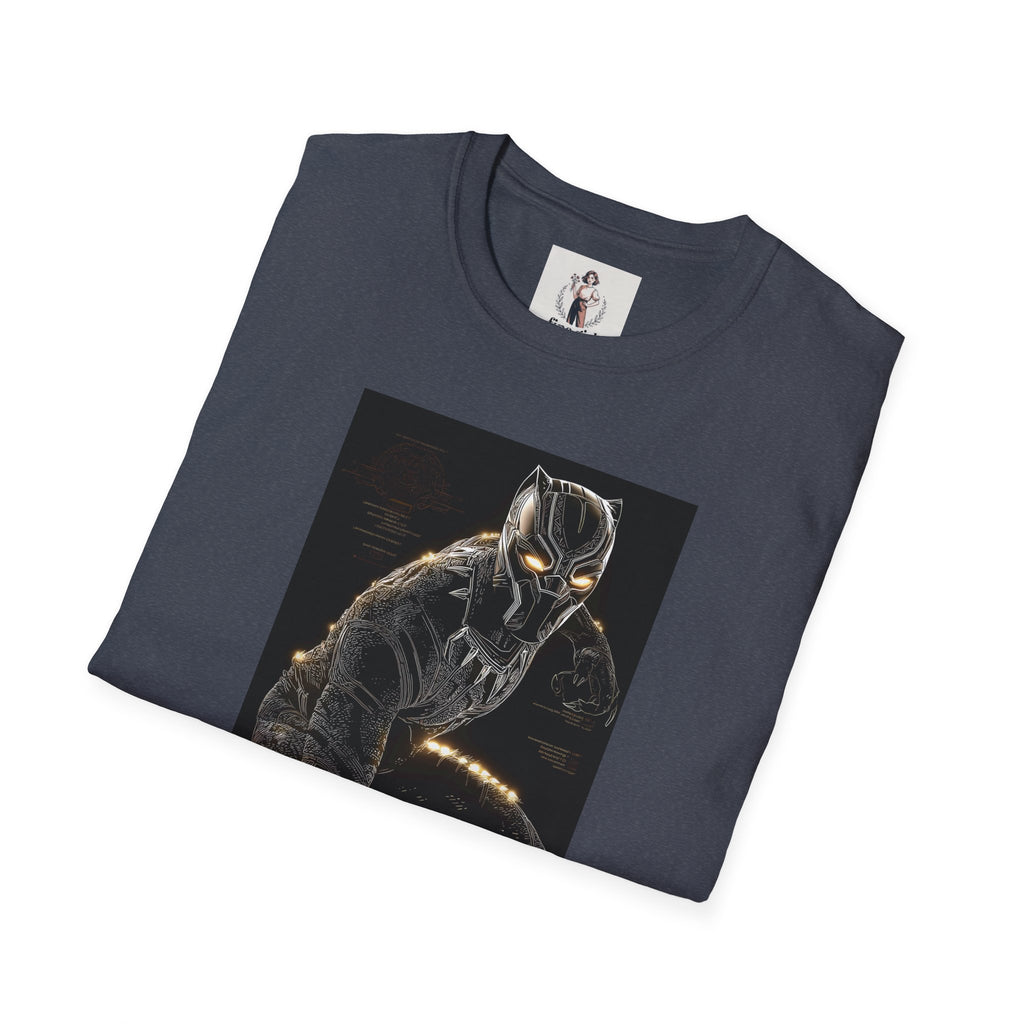 The Black Panther Superhero Marvel Unisex Softstyle T-Shirt, Comic Book Tee, Geeky Clothing, Cosplay Costume Top