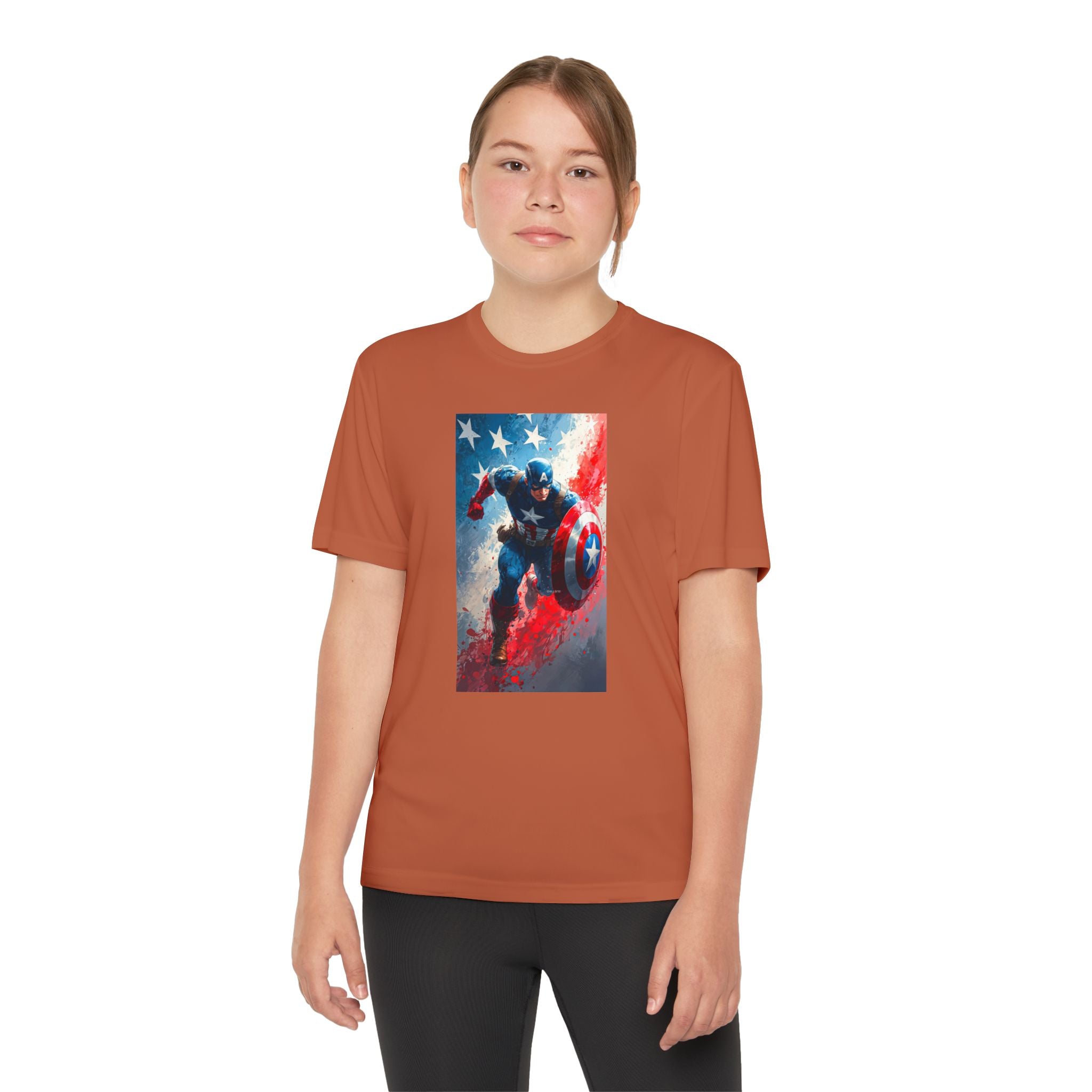 Captain America Superhero Marvel Patriotic, Kids Graphic T-Shirt, Boys Hero Top, Girls Comic Book Clothing, Birthday