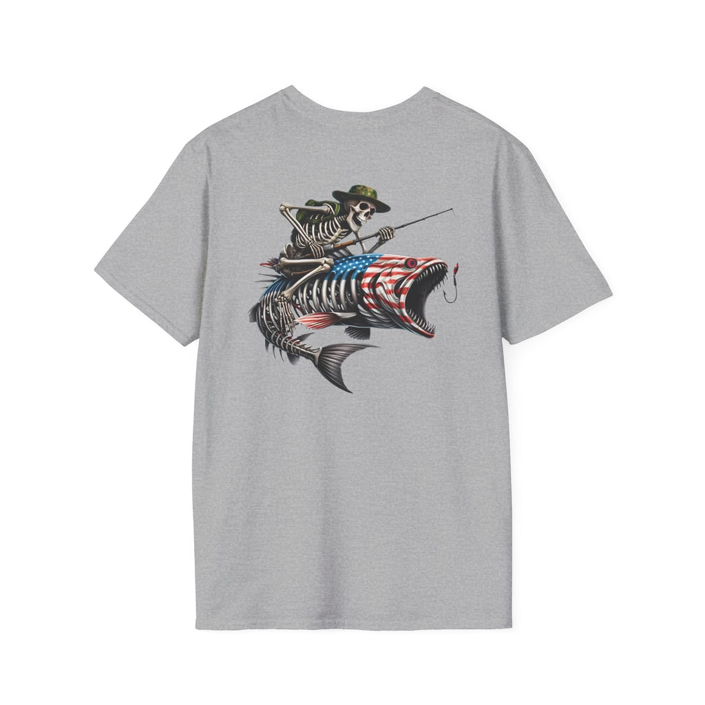 Patriotic Fishing Tshirt, American Flag Tee, 4th of July Shirt, USA Independence Day Top, Patriotic Graphic Tee, Unisex Patriotic
