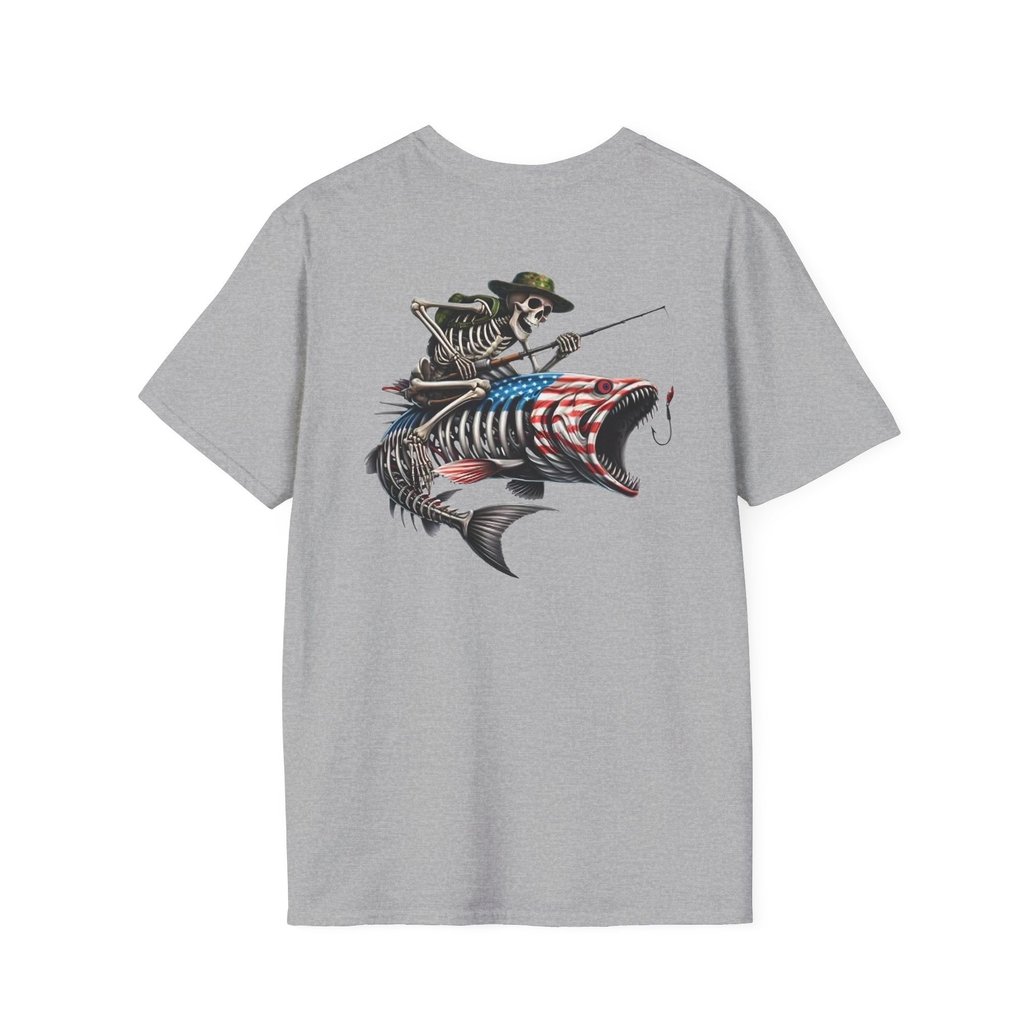 Patriotic Fishing Tshirt, American Flag Tee, 4th of July Shirt, USA Independence Day Top, Patriotic Graphic Tee, Unisex Patriotic