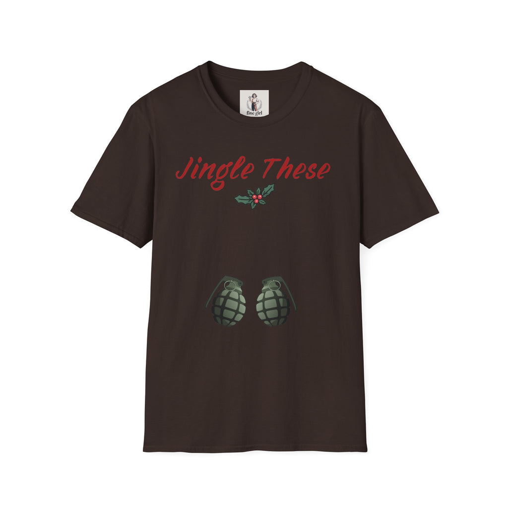 Jingle These Hand Grenades Christmas T-Shirt ~ Unisex Softstyle T-Shirt