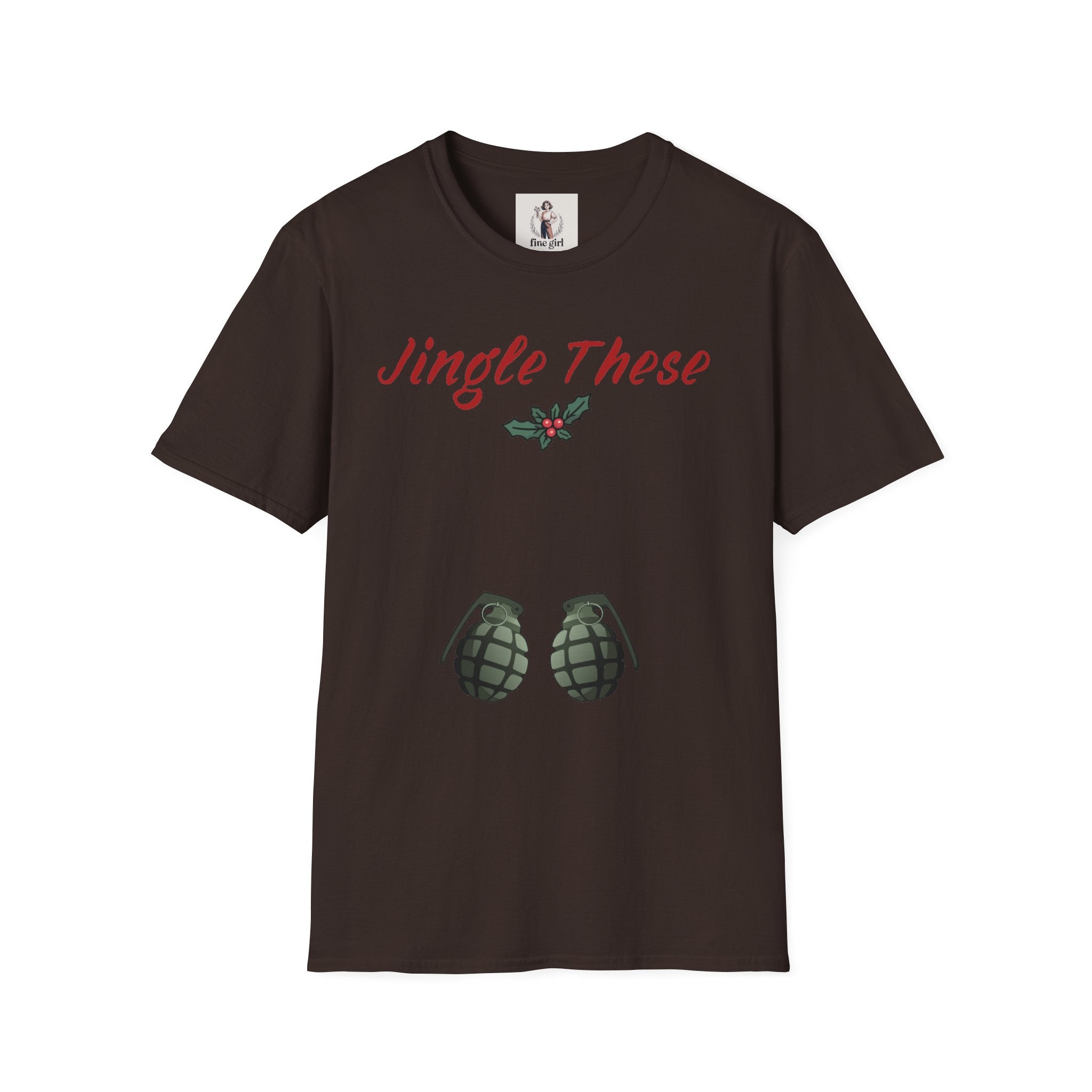 Jingle These Hand Grenades Christmas T-Shirt ~ Unisex Softstyle T-Shirt