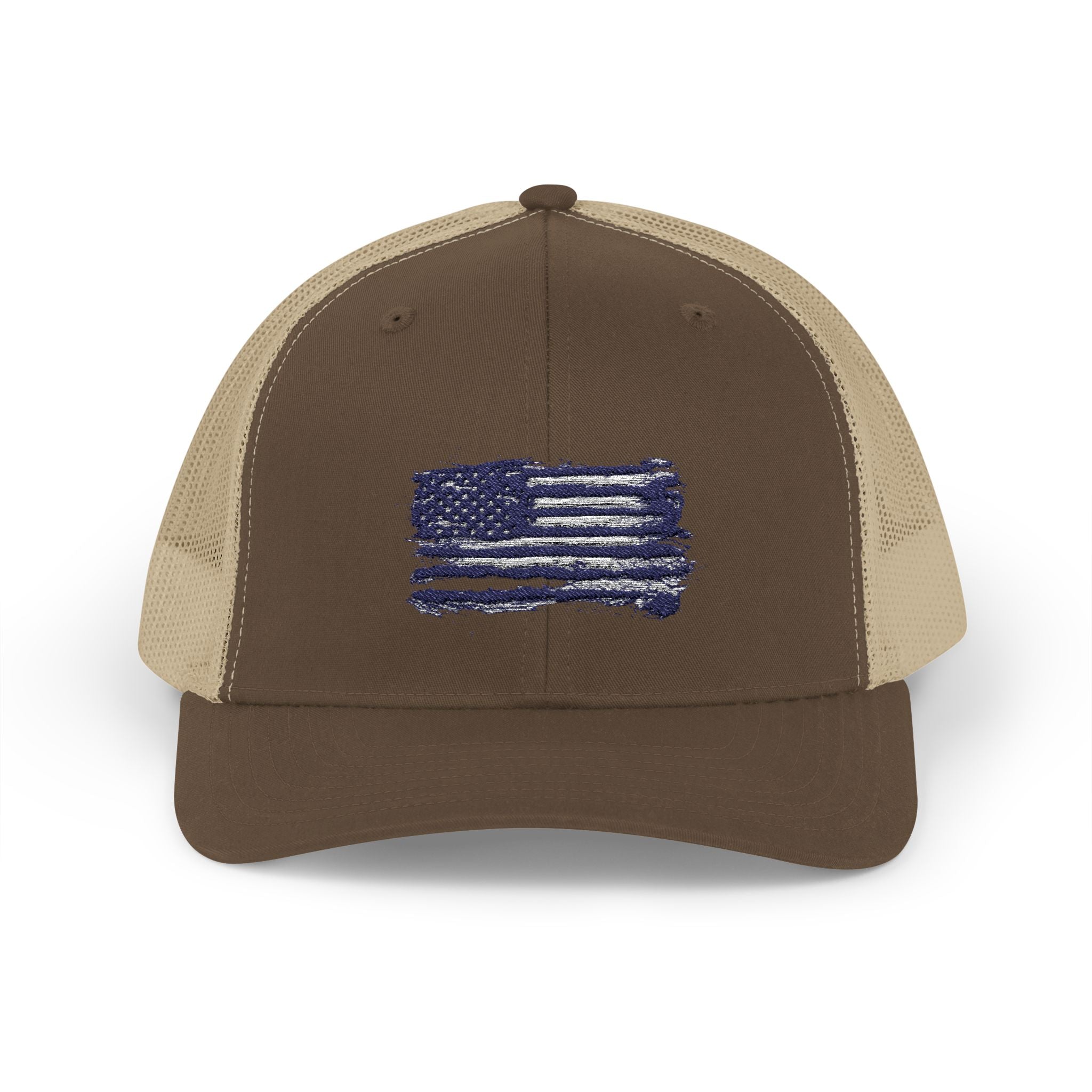 Back The Blue Snapback Trucker Cap with Thin Red Line Design, Ideal for First Responders, Supportive Gifts, Memorials, Everyday Wear