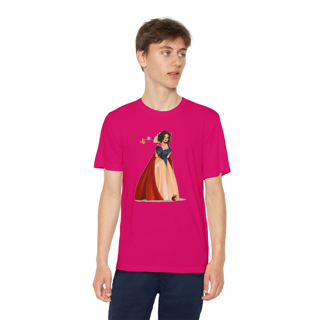 Snow White Youth T-Shirt Sports Graphic Tee, Cool Athletic Shirt for Kids, Perfect for Sports Events, Team Spirit