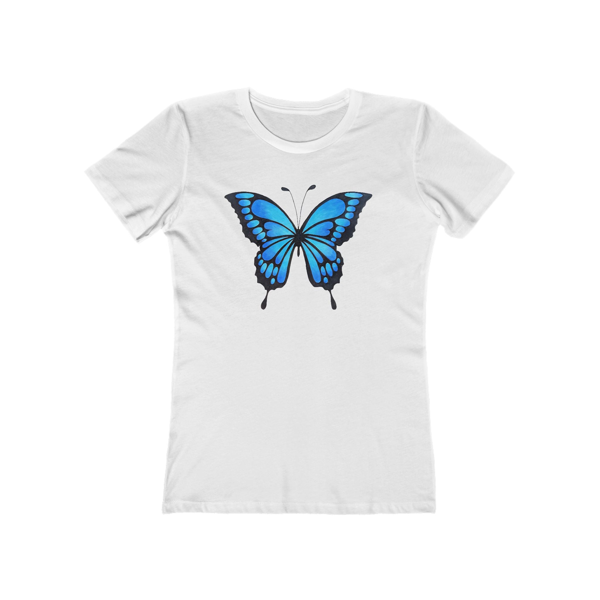 Butterffy Chic Women's Boyfriend Tee, Casual Outfits, Gift for Her, Weekend Wear, Trendy Style, Everyday Comfort