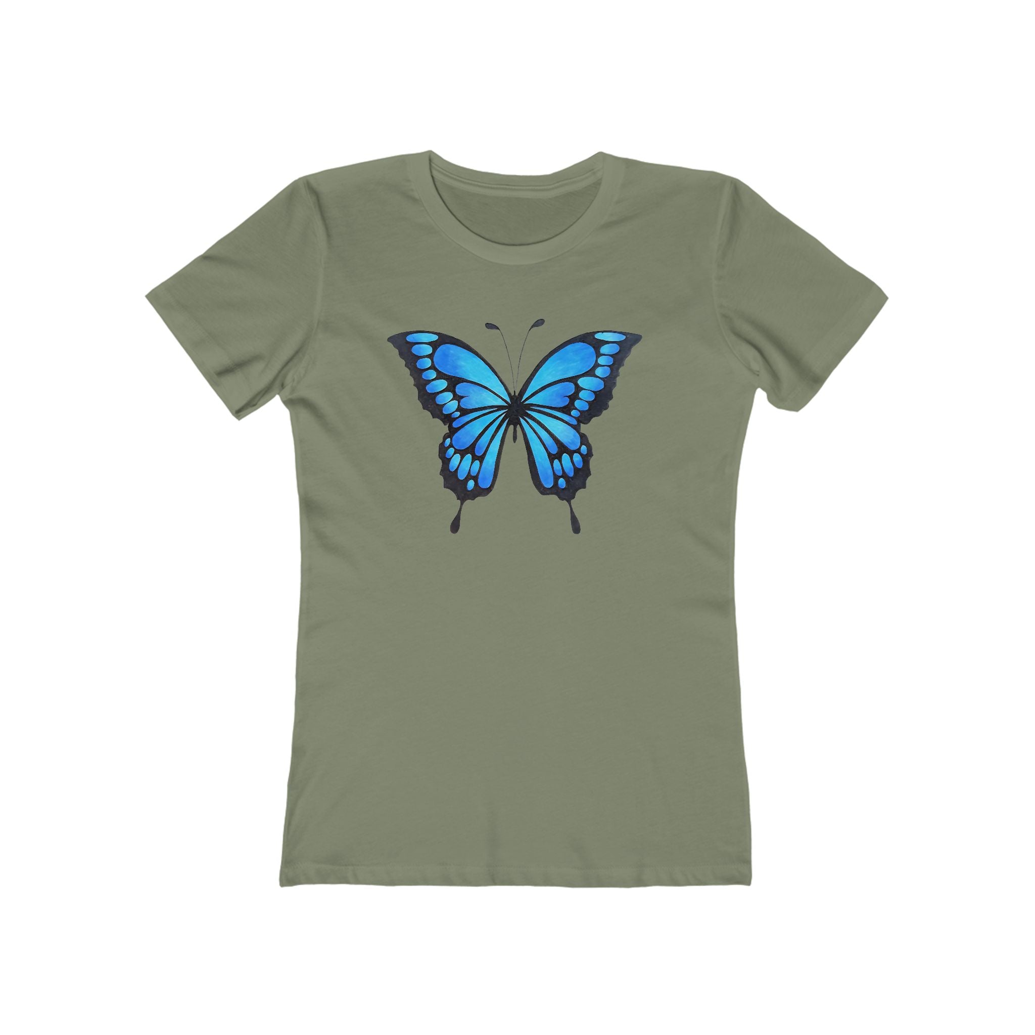 Butterffy Chic Women's Boyfriend Tee, Casual Outfits, Gift for Her, Weekend Wear, Trendy Style, Everyday Comfort