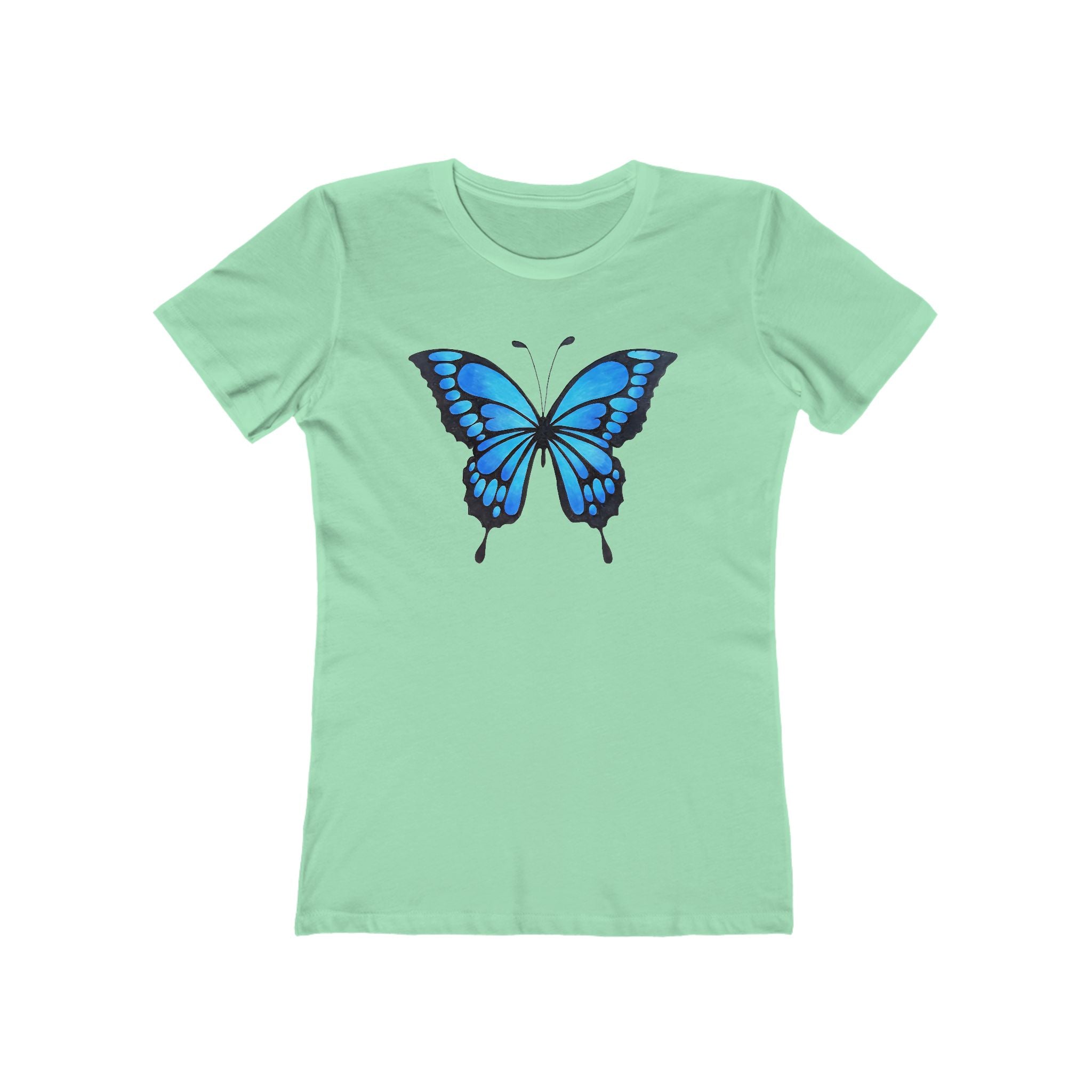Butterffy Chic Women's Boyfriend Tee, Casual Outfits, Gift for Her, Weekend Wear, Trendy Style, Everyday Comfort