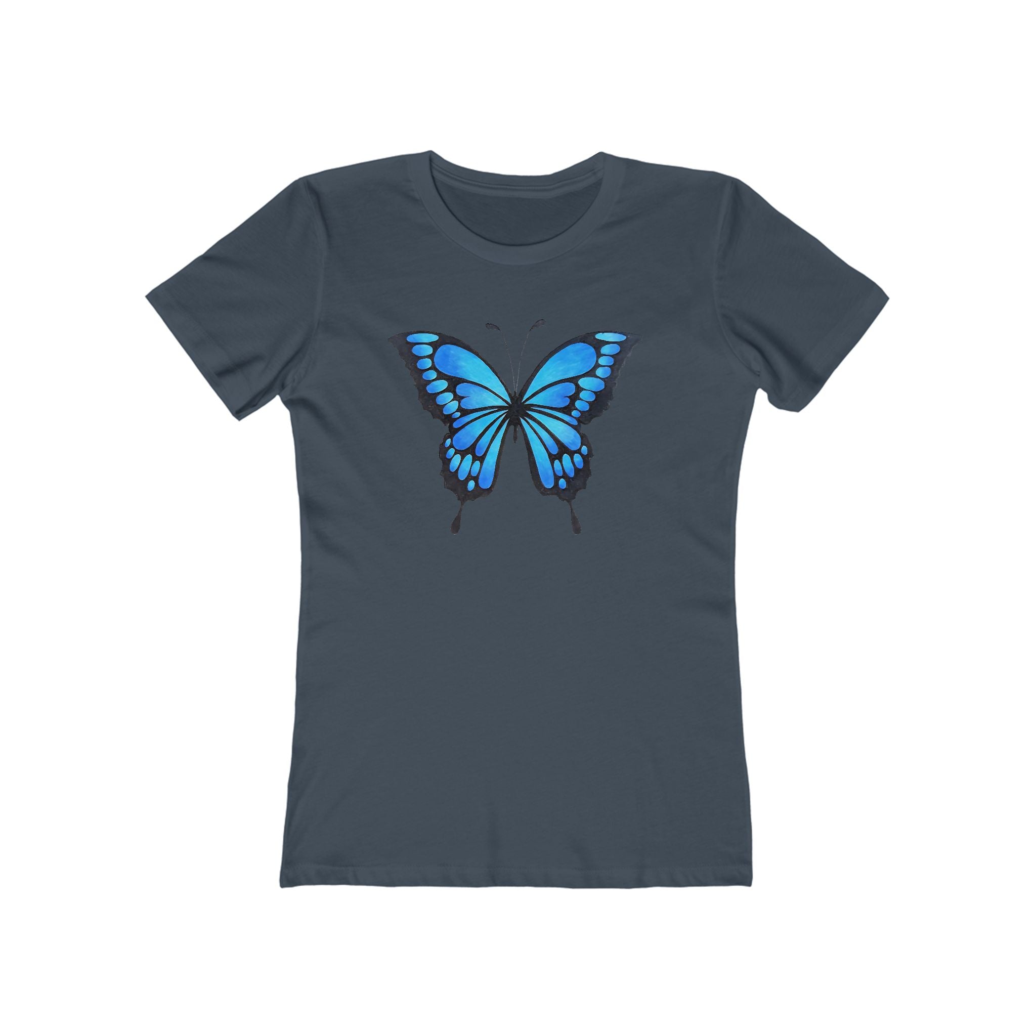 Butterffy Chic Women's Boyfriend Tee, Casual Outfits, Gift for Her, Weekend Wear, Trendy Style, Everyday Comfort
