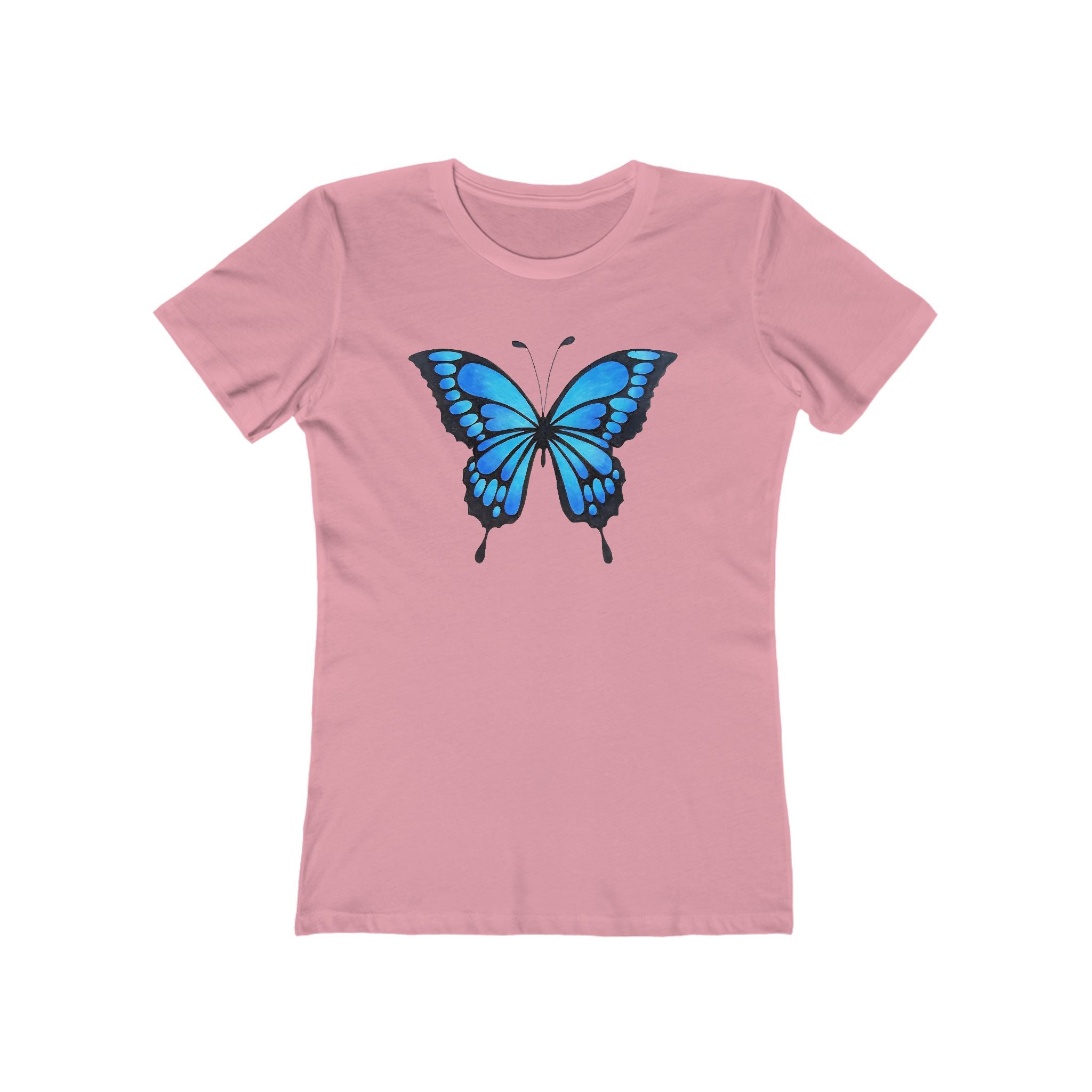 Butterffy Chic Women's Boyfriend Tee, Casual Outfits, Gift for Her, Weekend Wear, Trendy Style, Everyday Comfort