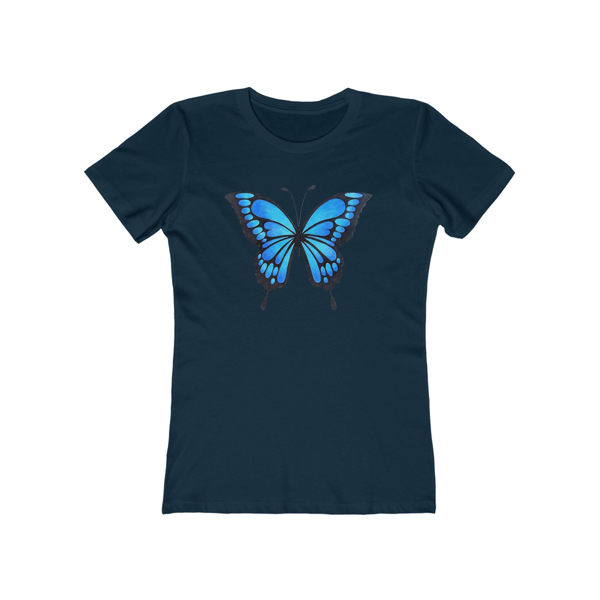 Butterffy Chic Women's Boyfriend Tee, Casual Outfits, Gift for Her, Weekend Wear, Trendy Style, Everyday Comfort