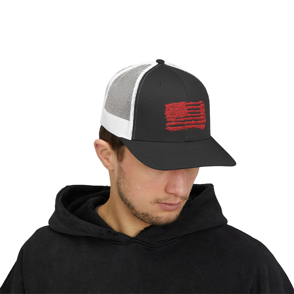 Patriotic Flag Snapback Trucker Cap, American Flag Hat, Outdoor Cap, Casual Wear, Gift for Dad, 4th of July Apparel