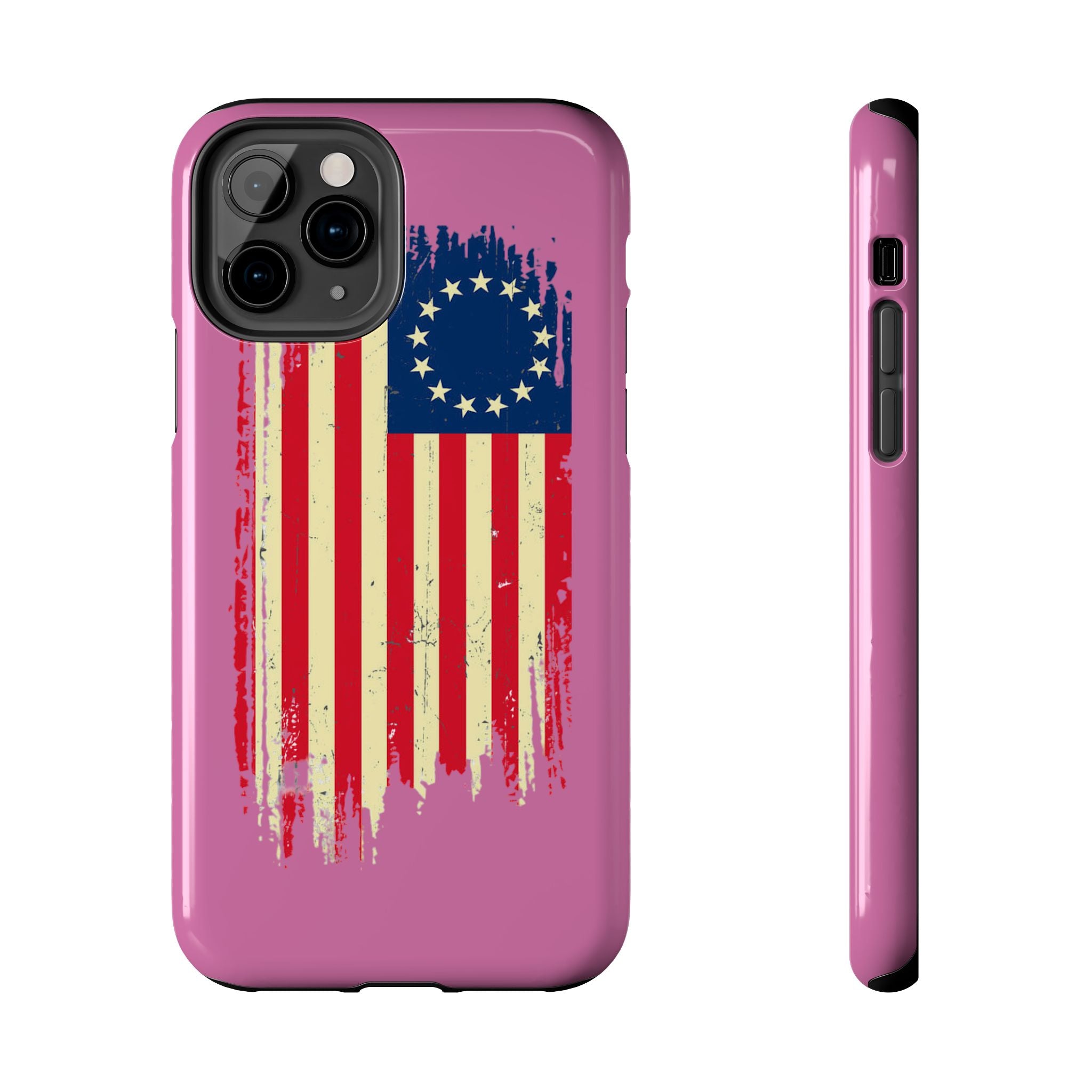 Patriotic Phone Cases with Vintage Flag Design, Tough Case for Independence Day, Memorial Day, 4th of July, Gift for Veterans, USA Pride