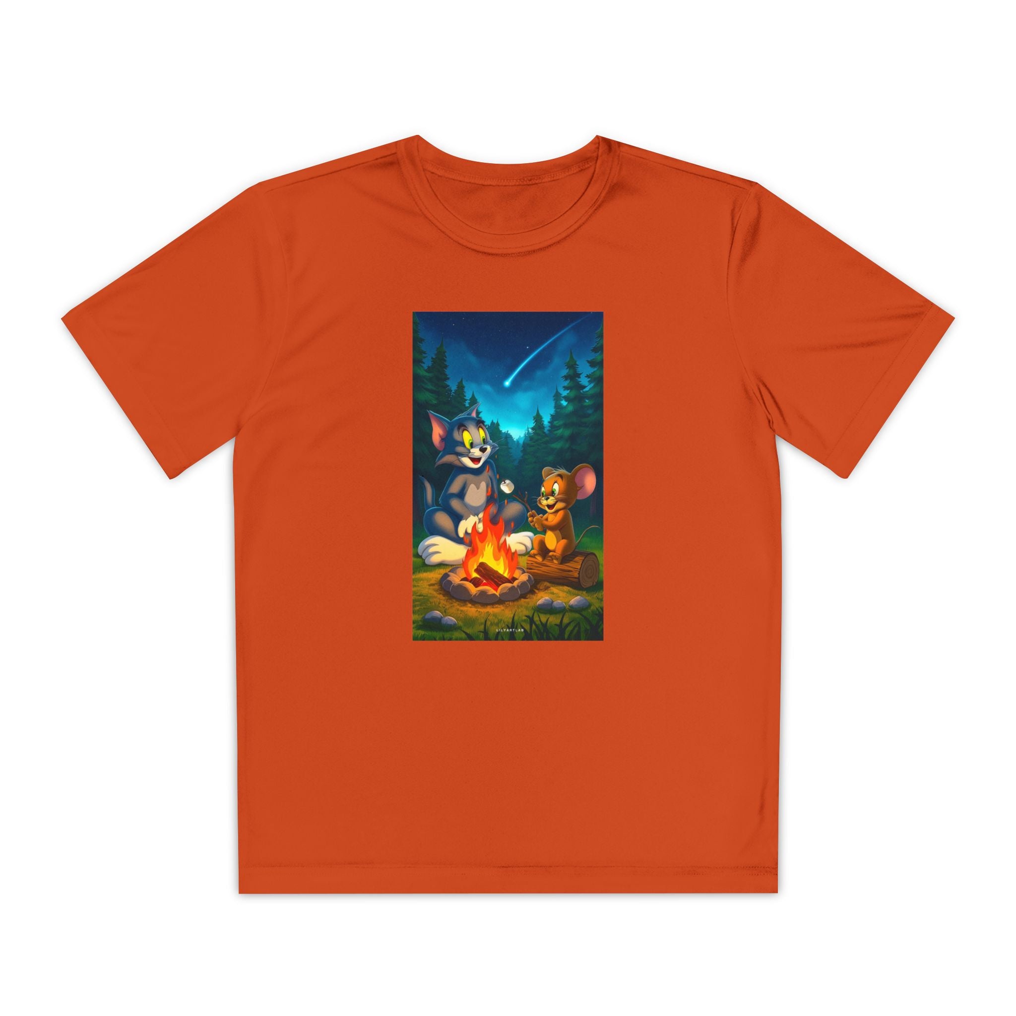 Youth Competitor Tee with Tom And Jerry design, Cartoon Graphic Kid's T-Shirt, Kids Tee, Children's Clothing, Funny Tee for Boys and Girls