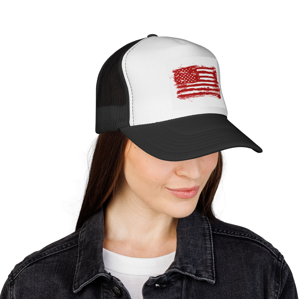 Patriotic Trucker Cap with American Flag Design, USA Hat, Summer Fashion, Outdoors Gear, Gift for Veterans, BBQ, 4th of July