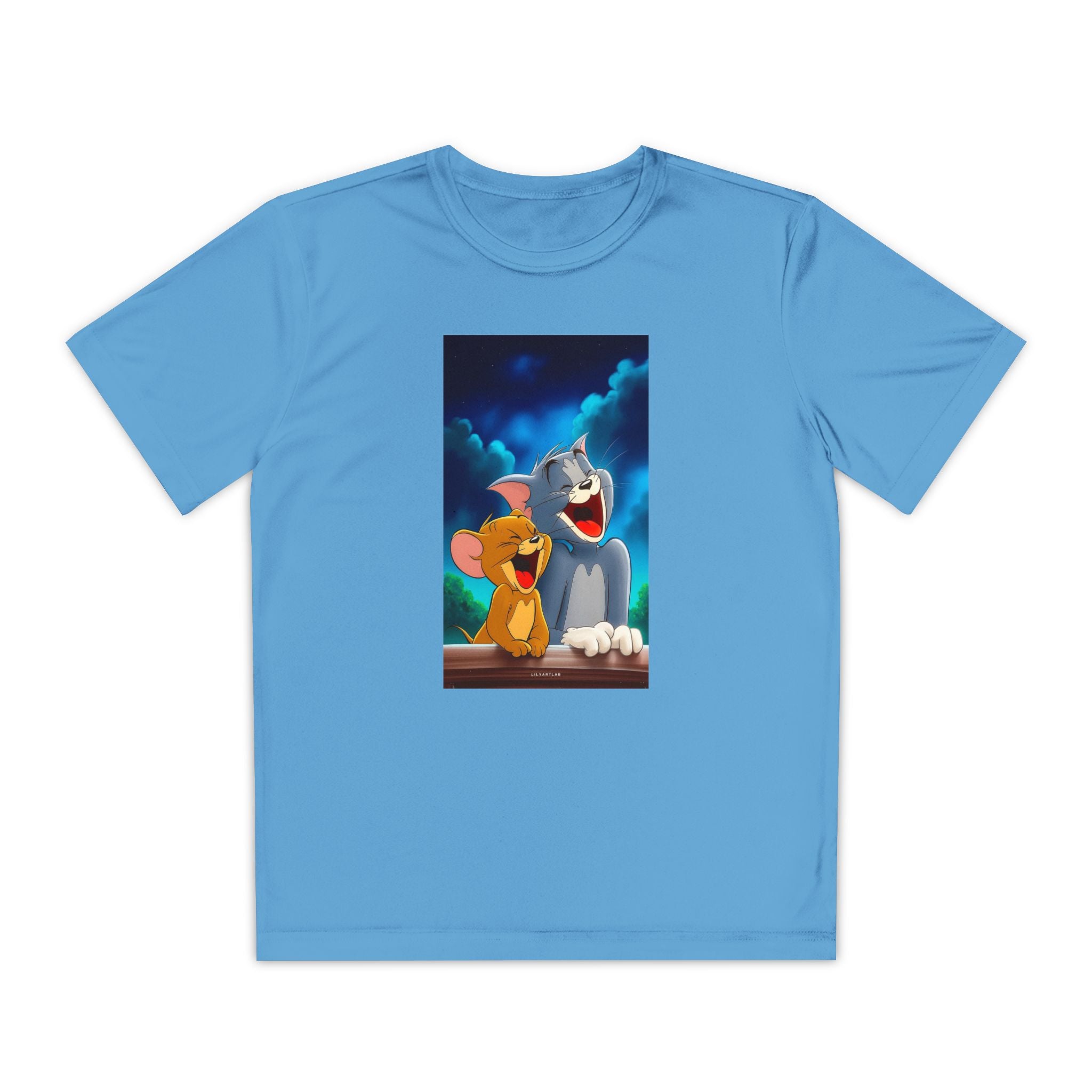 Youth Competitor Tee with Tom And Jerry design, Cartoon Graphic Kid's T-Shirt, Kids Tee, Children's Clothing, Funny Tee for Boys and Girls