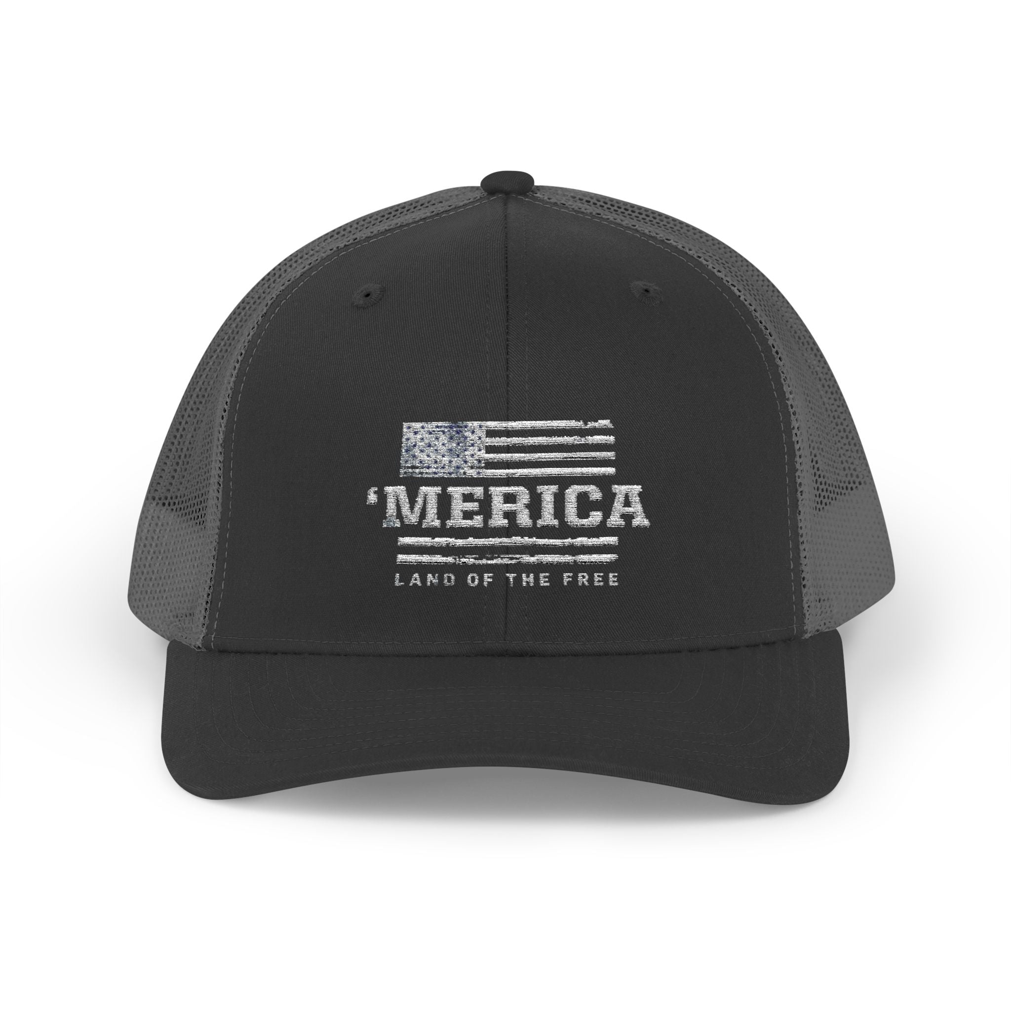 Merica Patriotic Snapback Trucker Cap with Thin Red Line Design, Ideal for First Responders, Supportive Gifts, Memorials, Everyday Wear