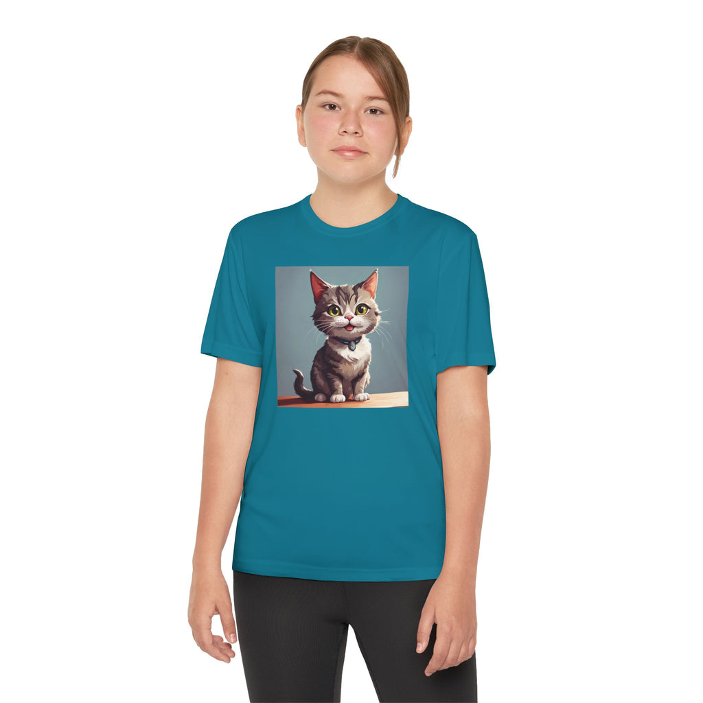 Youth Tee, Cute Kitten Graphic Shirt for Kids, Cat Lover Gift, Animal Theme Top, Children's Clothing, Feline Print Apparel