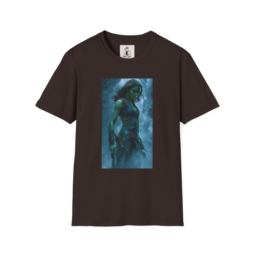 Gamora From Gardians Of The Galaxy Superhero Marvel Unisex Softstyle T-Shirt, Comic Book Tee, Geeky Clothing, Cosplay Costume Top