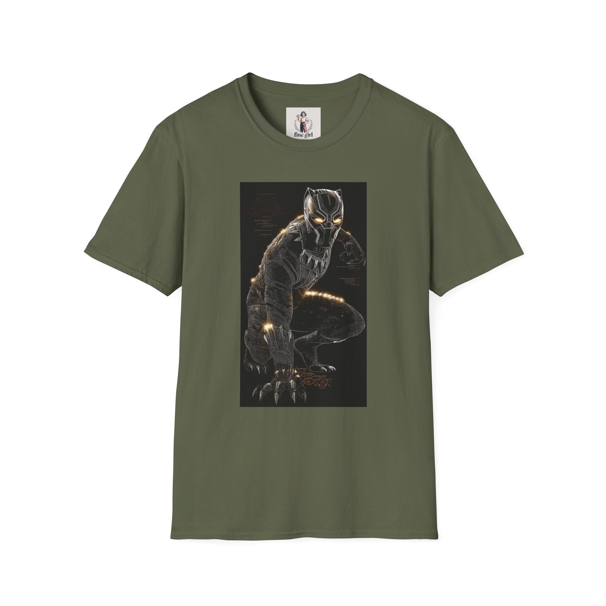 The Black Panther Superhero Marvel Unisex Softstyle T-Shirt, Comic Book Tee, Geeky Clothing, Cosplay Costume Top