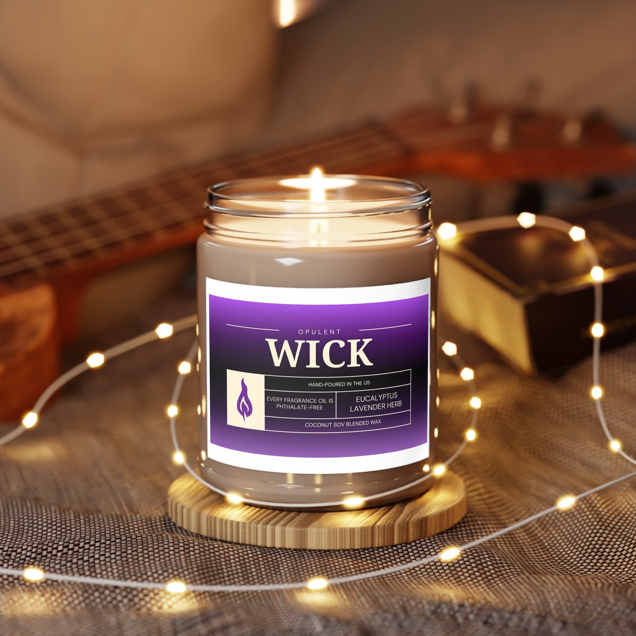 Soy Candles, OPULENT Wick, Hand-poured in the US, White Lid, 9oz, Aromatherapy, Relaxation, Home Decor, Gift, Scented Candles