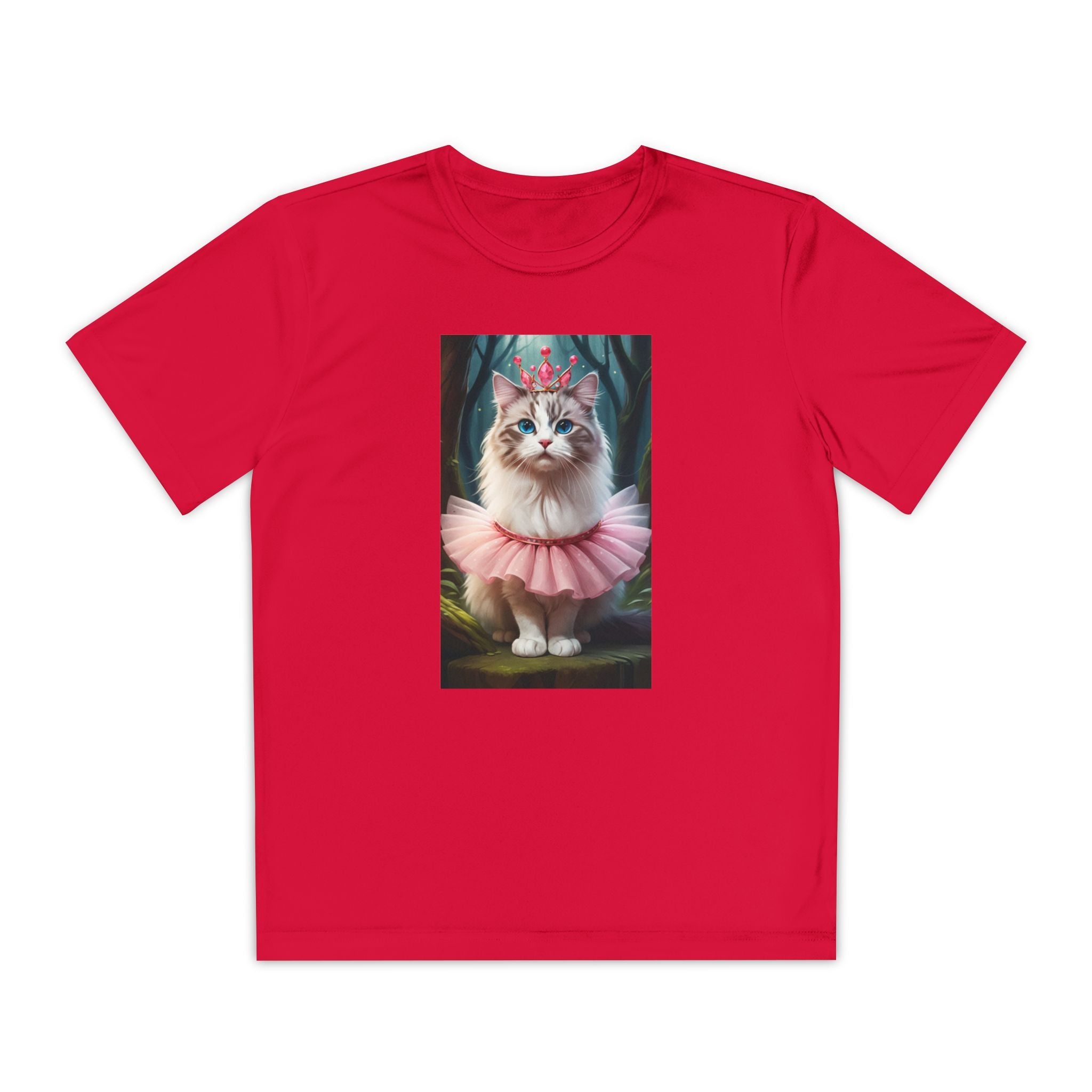 Graphic Tee, Cute Cartoon Kitten, Kids Animal Lover Shirt, Kitty Princess Design, Youth Tee for Girls and Boys, Funny Cat Shirt, Gift for