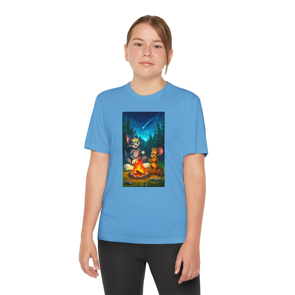 Youth Competitor Tee with Tom And Jerry design, Cartoon Graphic Kid's T-Shirt, Kids Tee, Children's Clothing, Funny Tee for Boys and Girls