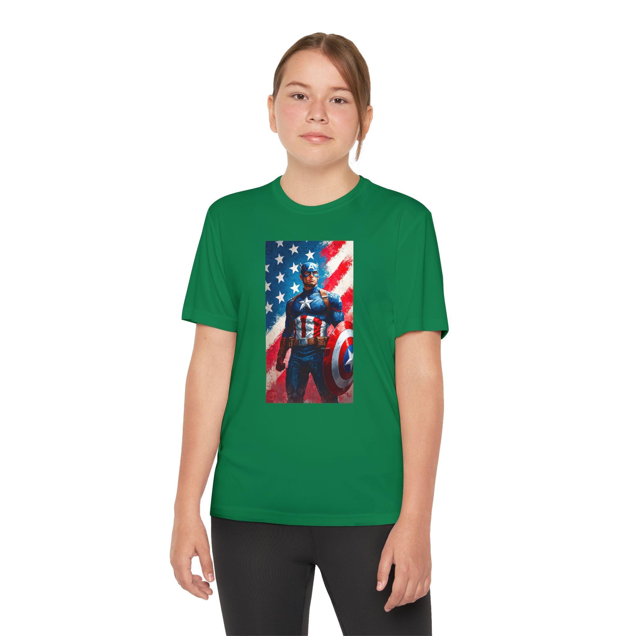 Captain America Superhero Marvel Patriotic, Kids Graphic T-Shirt, Boys Hero Top, Girls Comic Book Clothing, Birthday