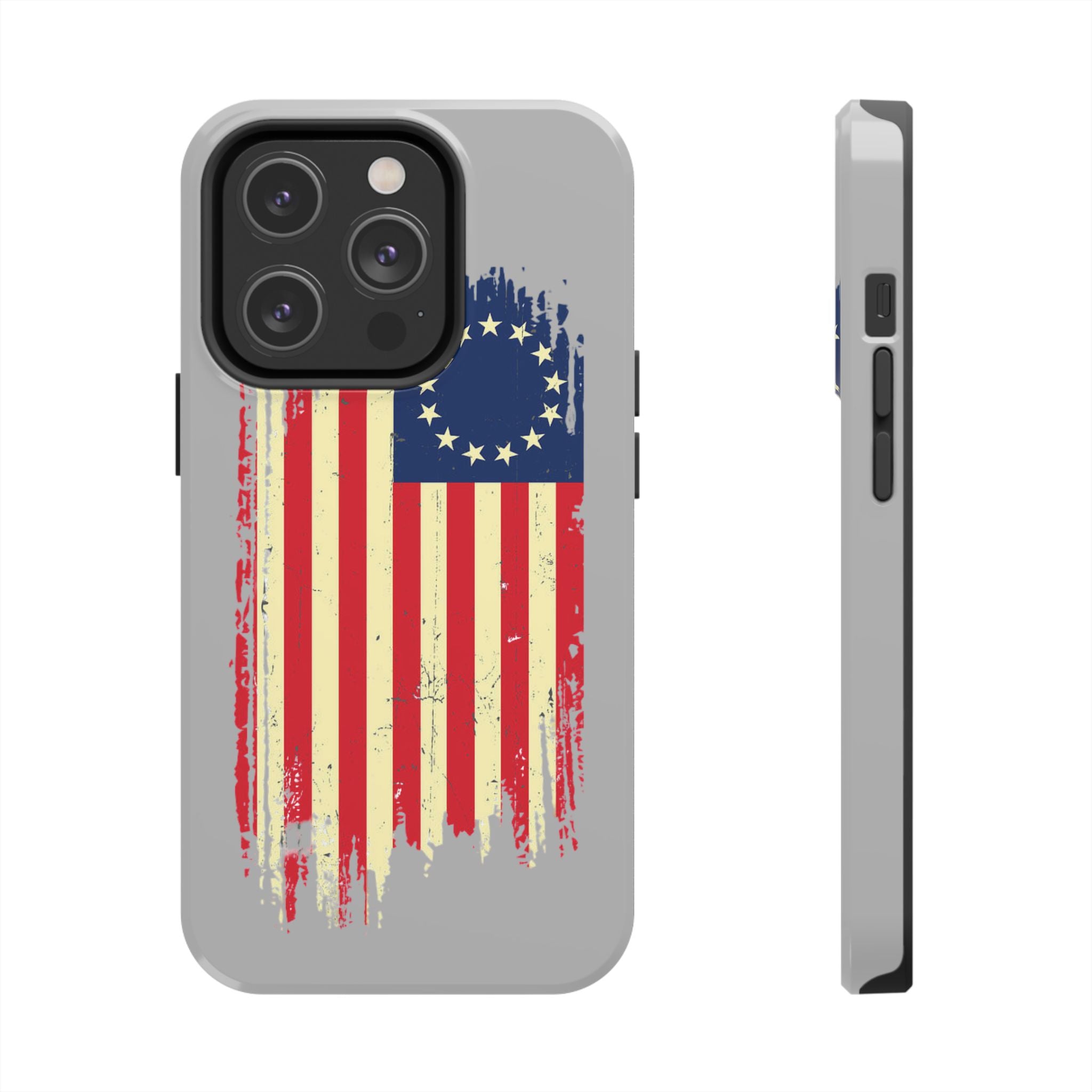 Patriotic Phone Cases with Vintage Flag Design, Tough Case for Independence Day, Memorial Day, 4th of July, Gift for Veterans, USA Pride