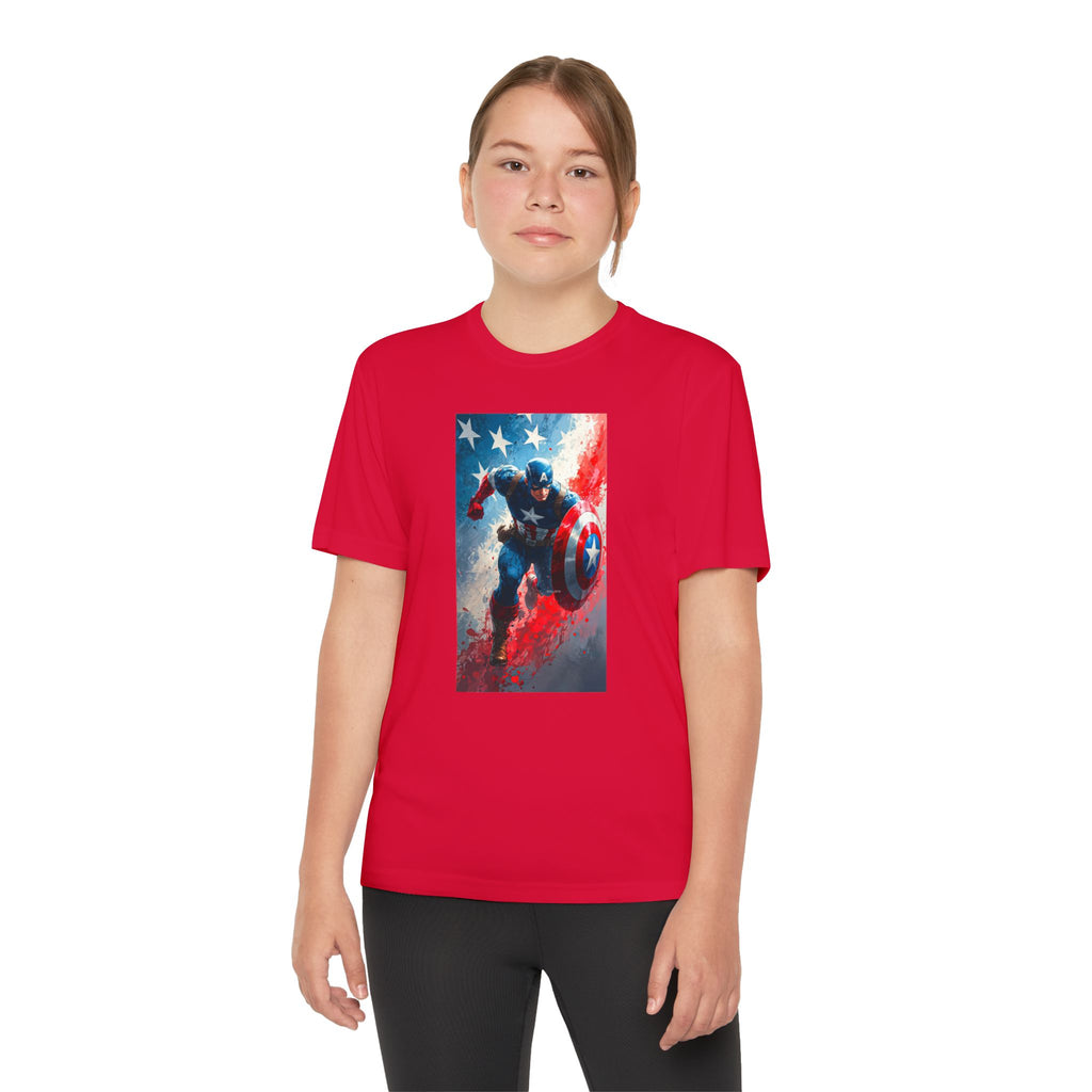 Captain America Superhero Marvel Patriotic, Kids Graphic T-Shirt, Boys Hero Top, Girls Comic Book Clothing, Birthday