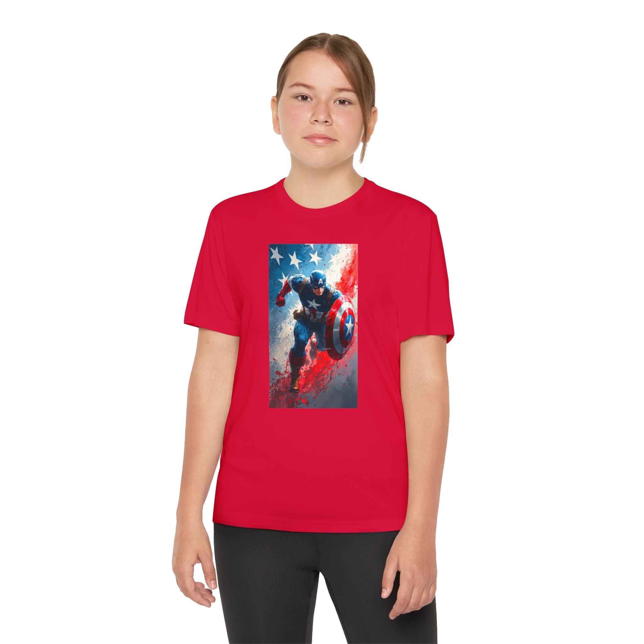 Captain America Superhero Marvel Patriotic, Kids Graphic T-Shirt, Boys Hero Top, Girls Comic Book Clothing, Birthday