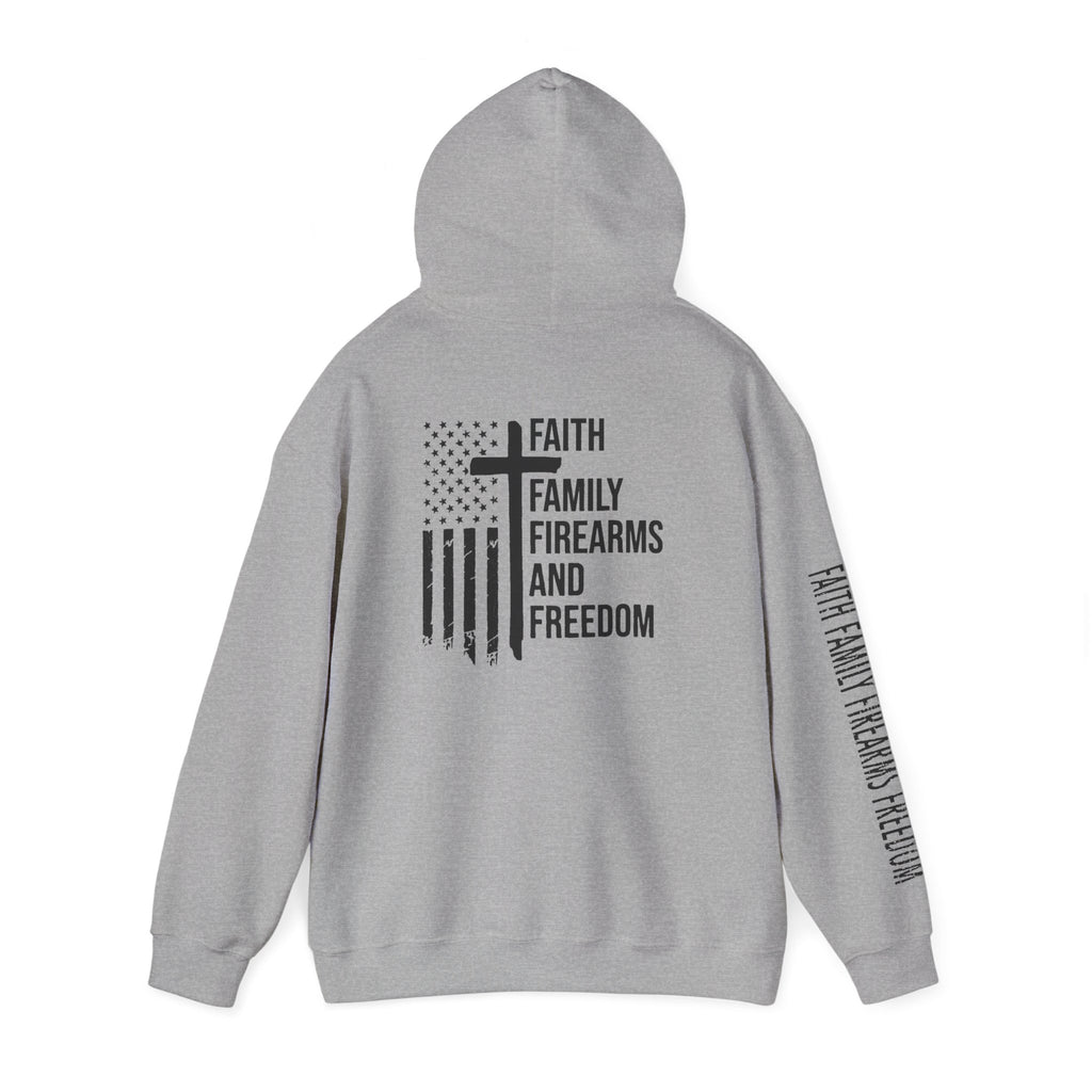 Faith Family Firearms Freedom  Patriotic Hoodie Rebel Spirit Unisex Hoodie