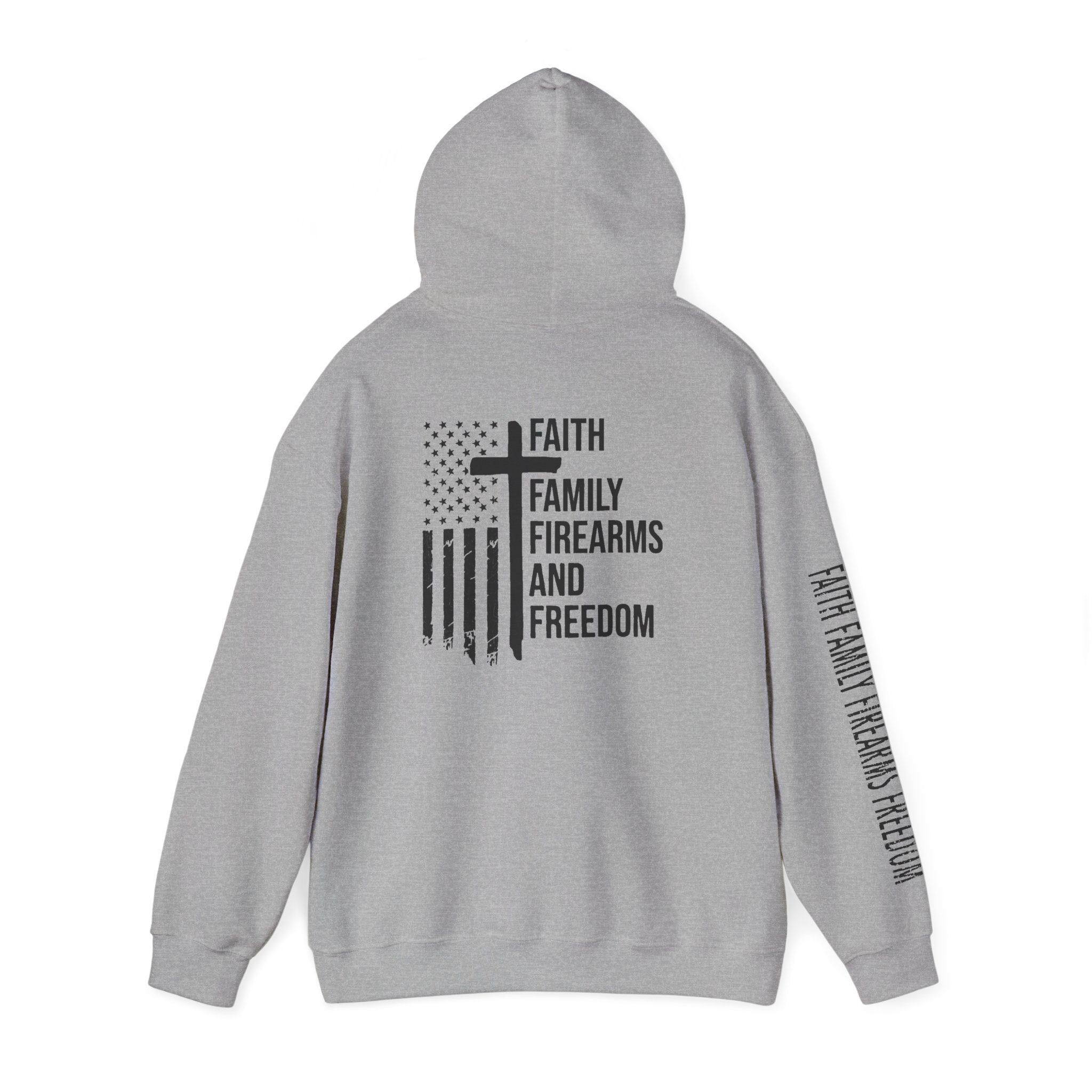 Faith Family Firearms Freedom  Patriotic Hoodie Rebel Spirit Unisex Hoodie