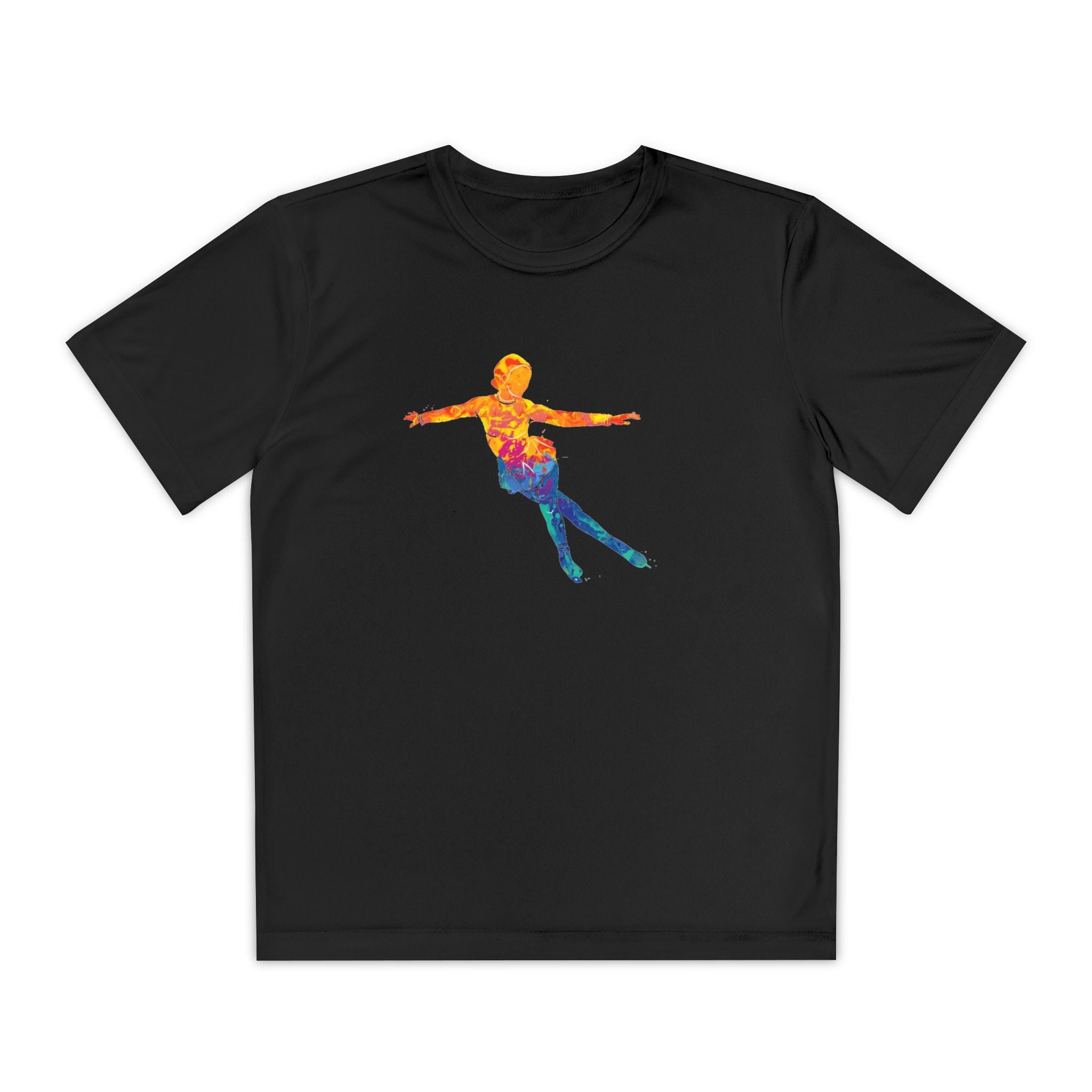 Ice Skating Youth Sports Graphic Tee, Cool Athletic Shirt for Kids, Perfect for Sports Events, Team Spirit, Birthday Gift, Summer Activities