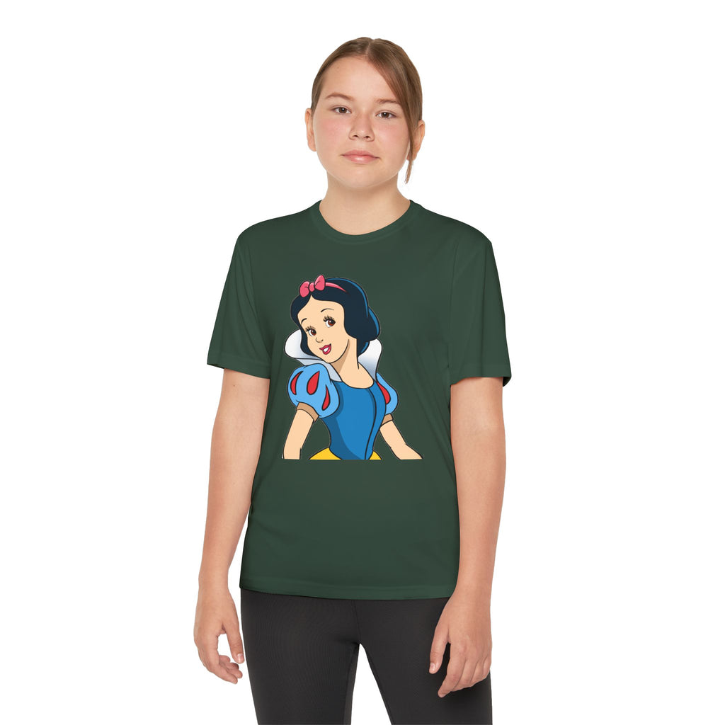 Snow White Youth T-Shirt Sports Graphic Tee, Cool Athletic Shirt for Kids, Perfect for Sports Events, Team Spirit