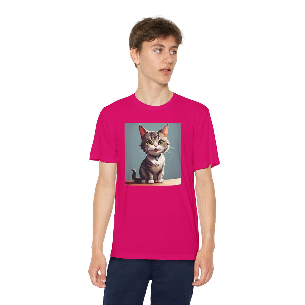 Youth Tee, Cute Kitten Graphic Shirt for Kids, Cat Lover Gift, Animal Theme Top, Children's Clothing, Feline Print Apparel