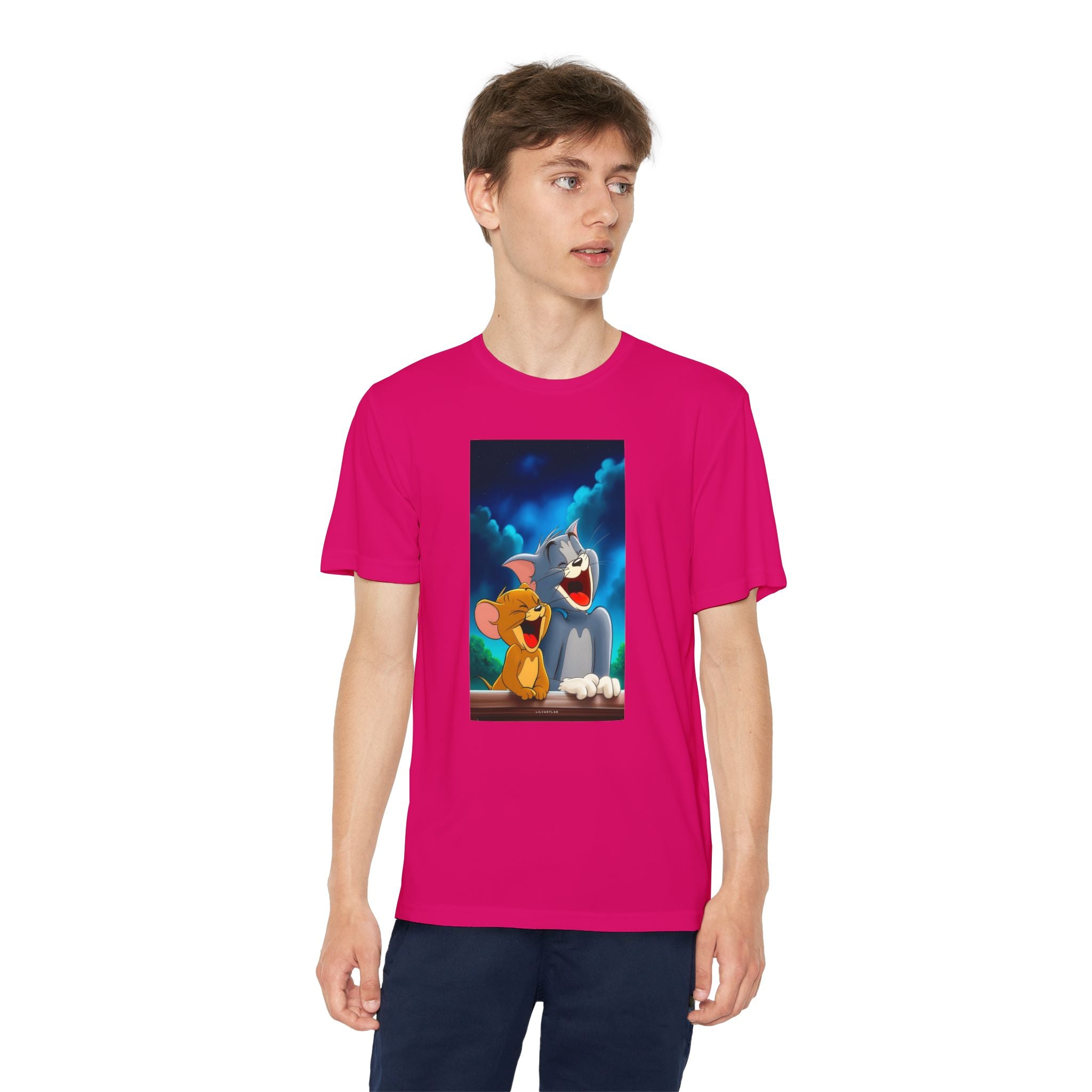Youth Competitor Tee with Tom And Jerry design, Cartoon Graphic Kid's T-Shirt, Kids Tee, Children's Clothing, Funny Tee for Boys and Girls