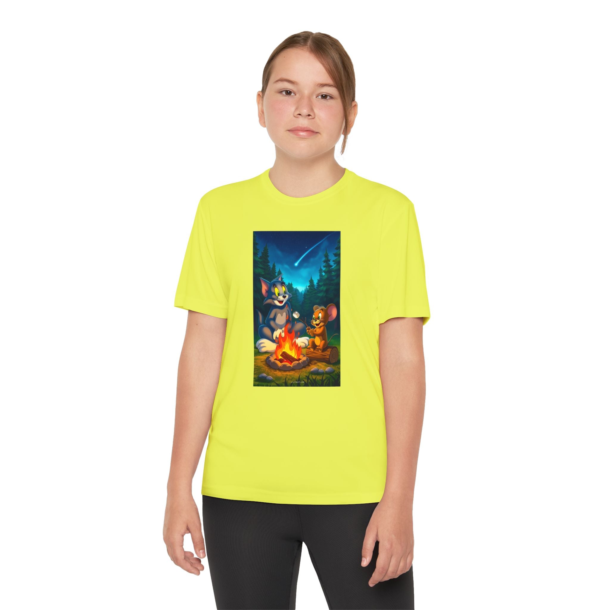 Youth Competitor Tee with Tom And Jerry design, Cartoon Graphic Kid's T-Shirt, Kids Tee, Children's Clothing, Funny Tee for Boys and Girls