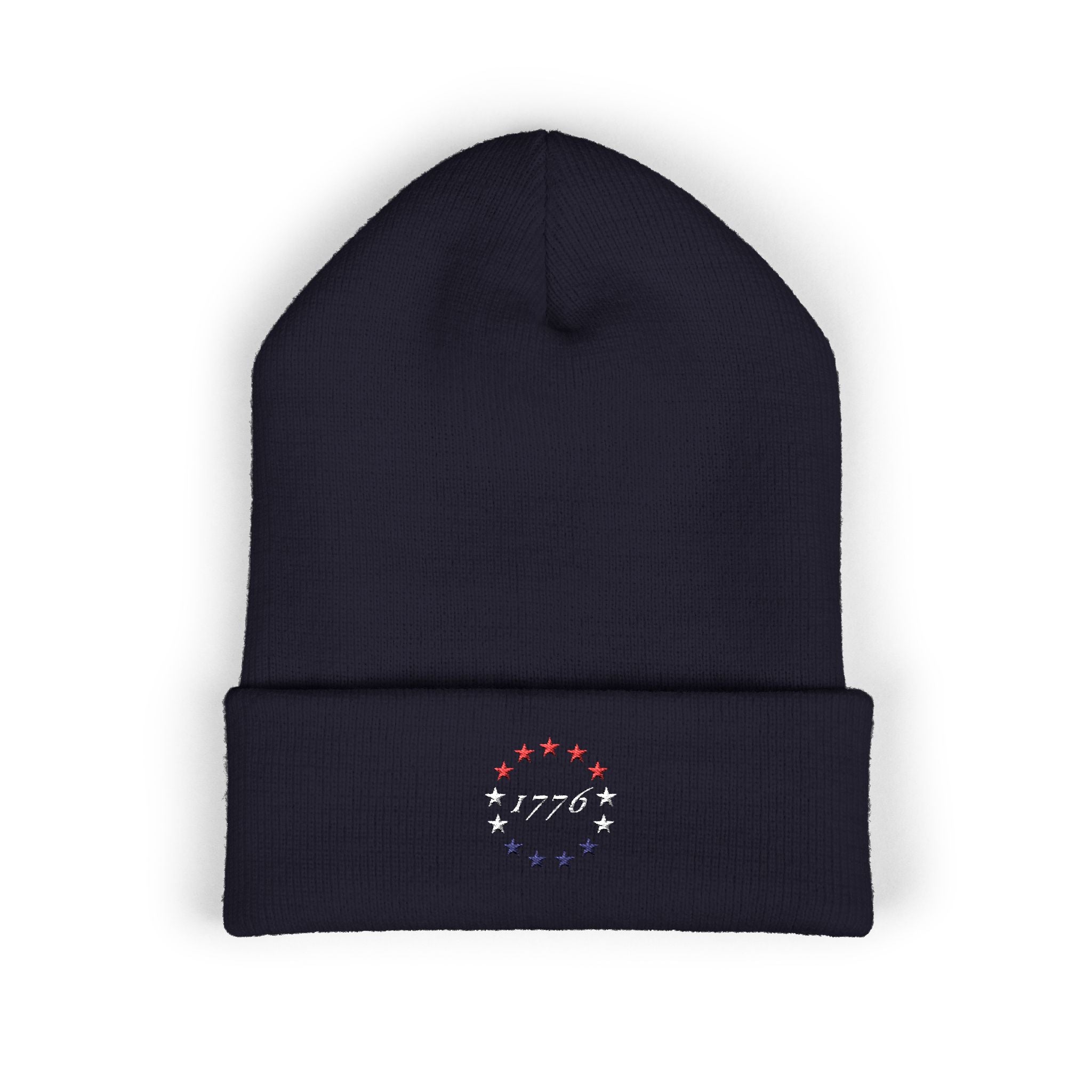 Patriotic Beanie, Independence Day Hat, American Flag Cap, Red White Blue Knit Hat, Embroidered Winter Beanie