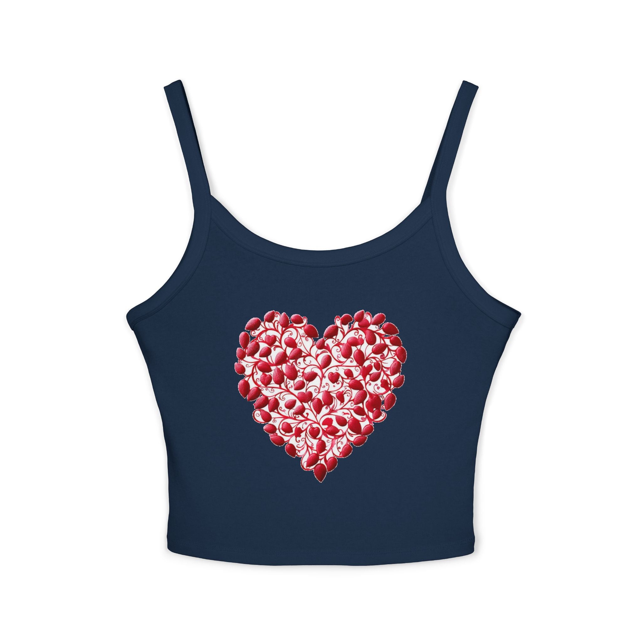 Heart Tank Top, Love Cami, Valentine's Day Shirt, Romantic Sleeveless Tee, Women's Summer Blouse, Cute Spaghetti Strap Tank