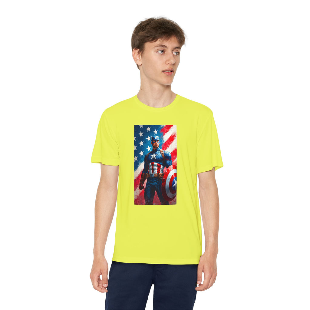 Captain America Superhero Marvel Patriotic, Kids Graphic T-Shirt, Boys Hero Top, Girls Comic Book Clothing, Birthday
