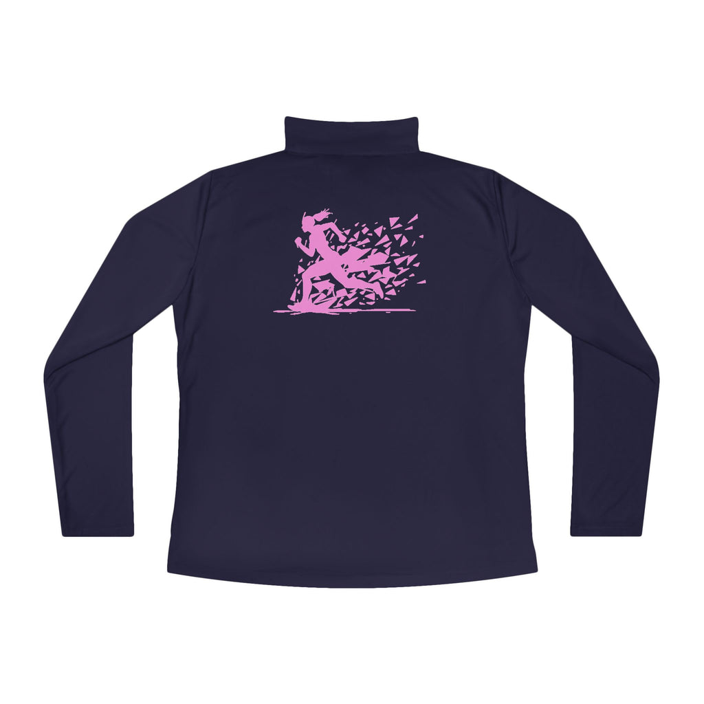Ladies Quarter-Zip Pullover with Motivational Running Design, Athletic Apparel, Activewear, Sportswear, Fitness Gift, Running Top
